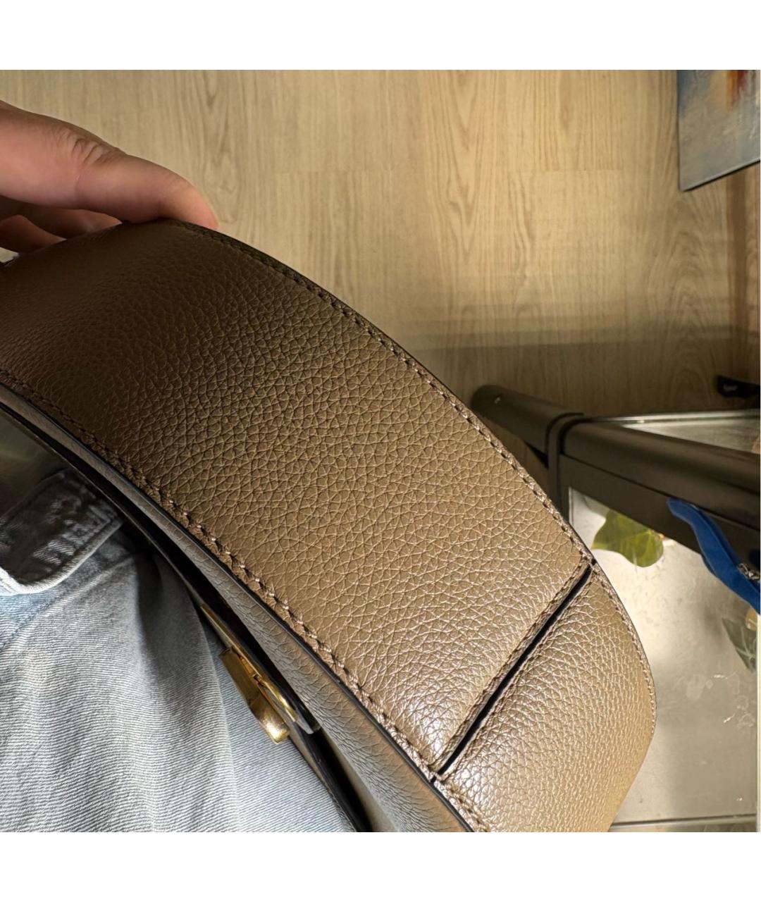 COCCINELLE Бежевая кожаная сумка через плечо, фото 2