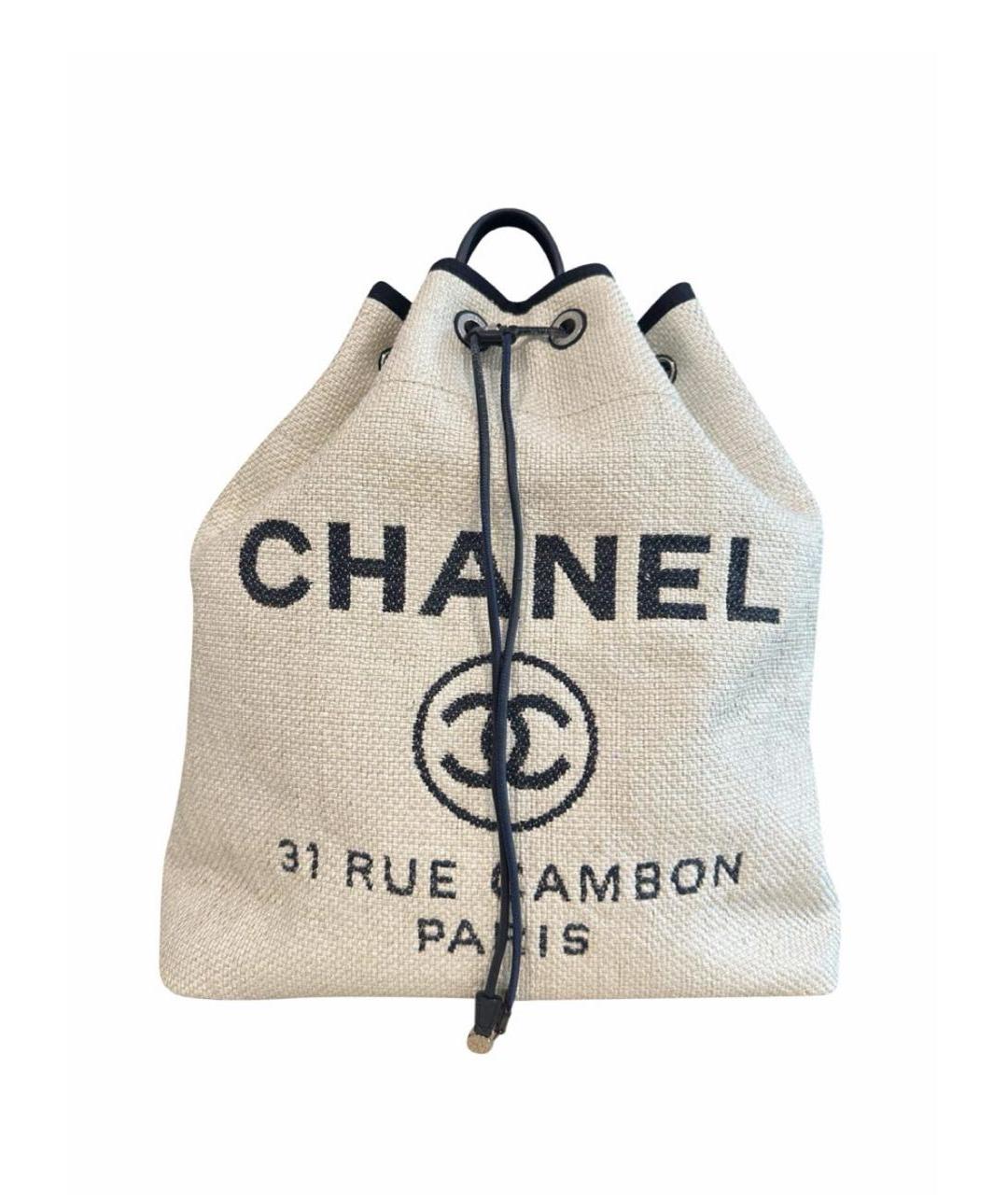 CHANEL Бежевый тканевый рюкзак, фото 1