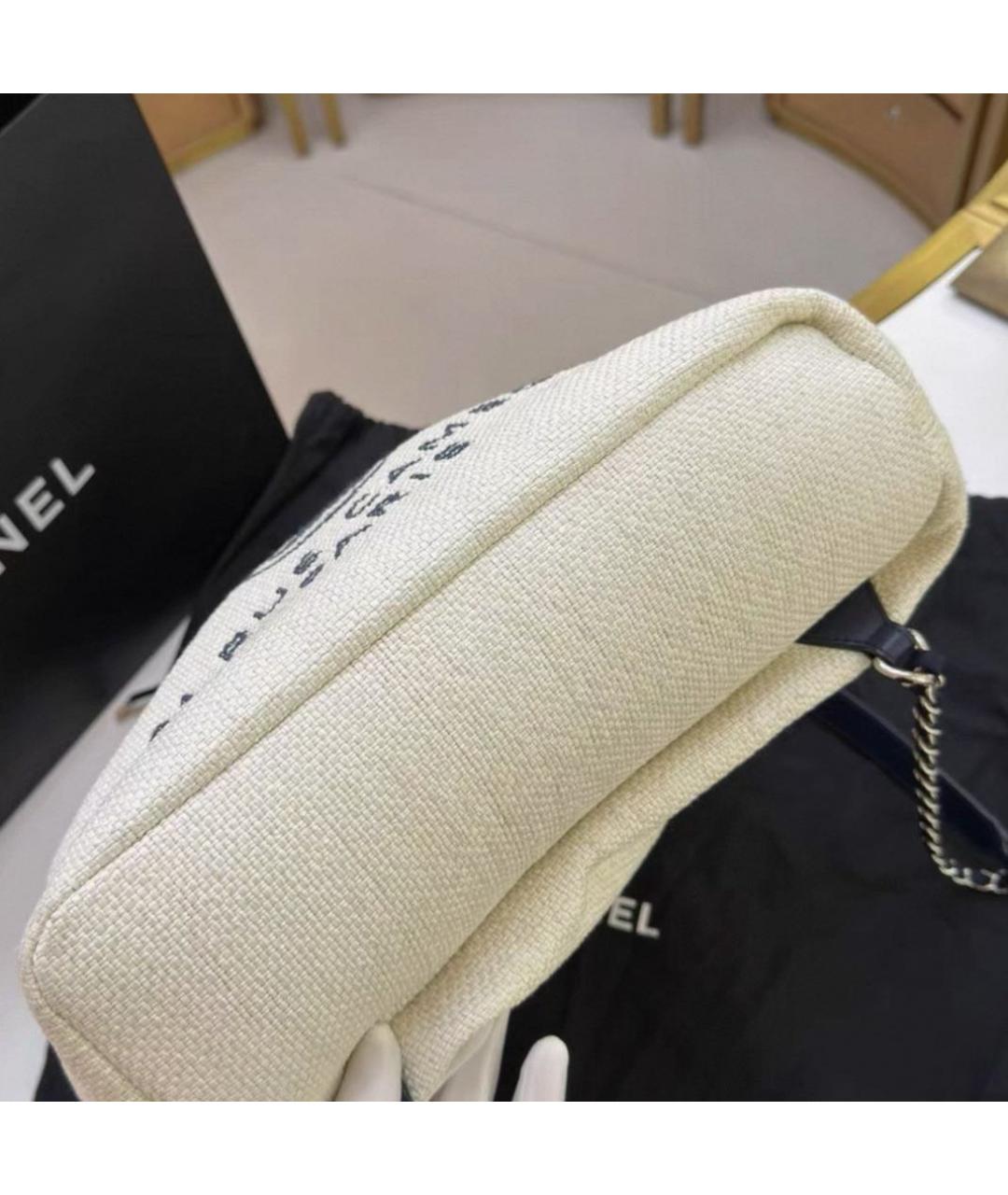 CHANEL Бежевый тканевый рюкзак, фото 4