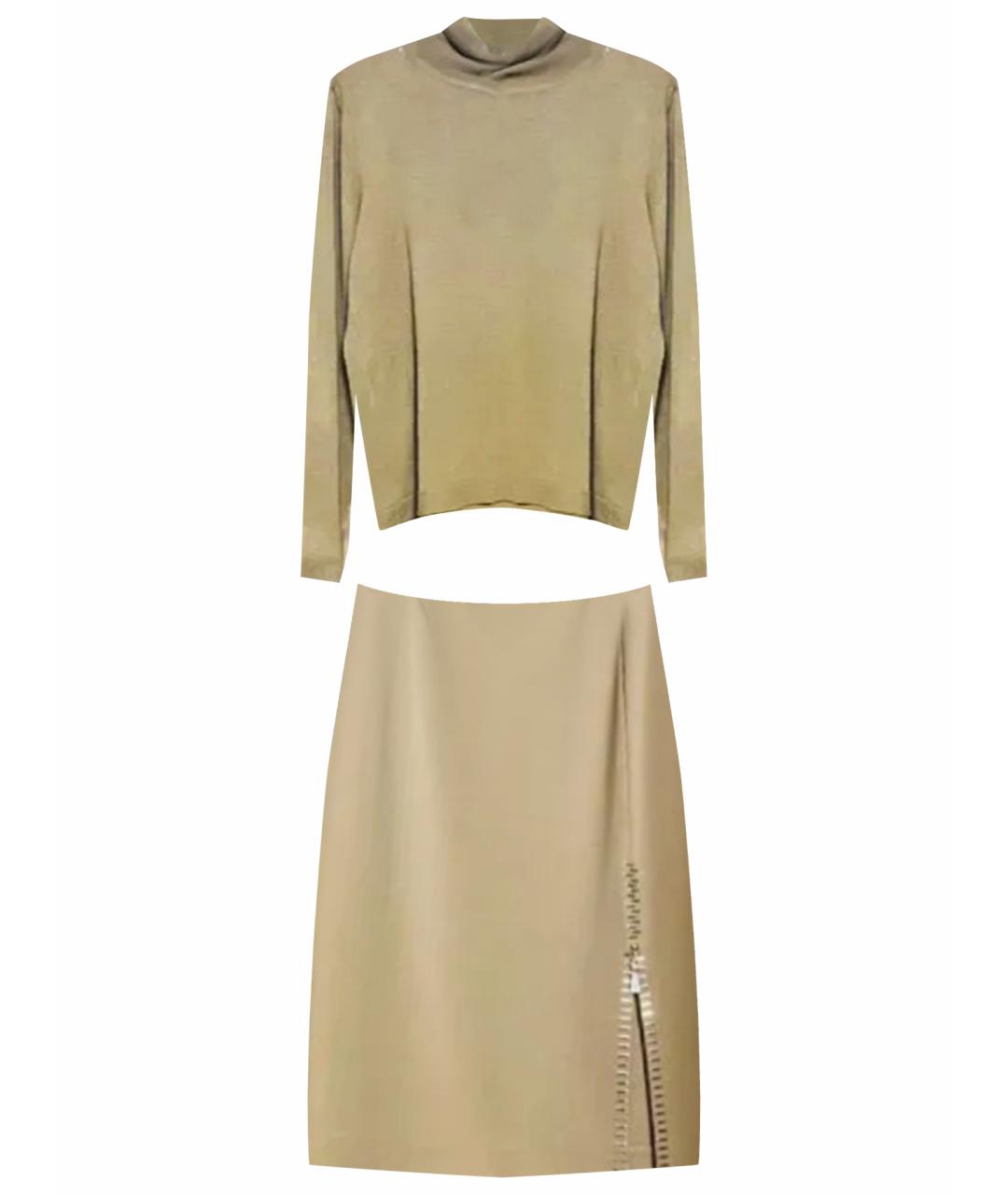 MAX MARA Бежевый шерстяной костюм с юбками, фото 1