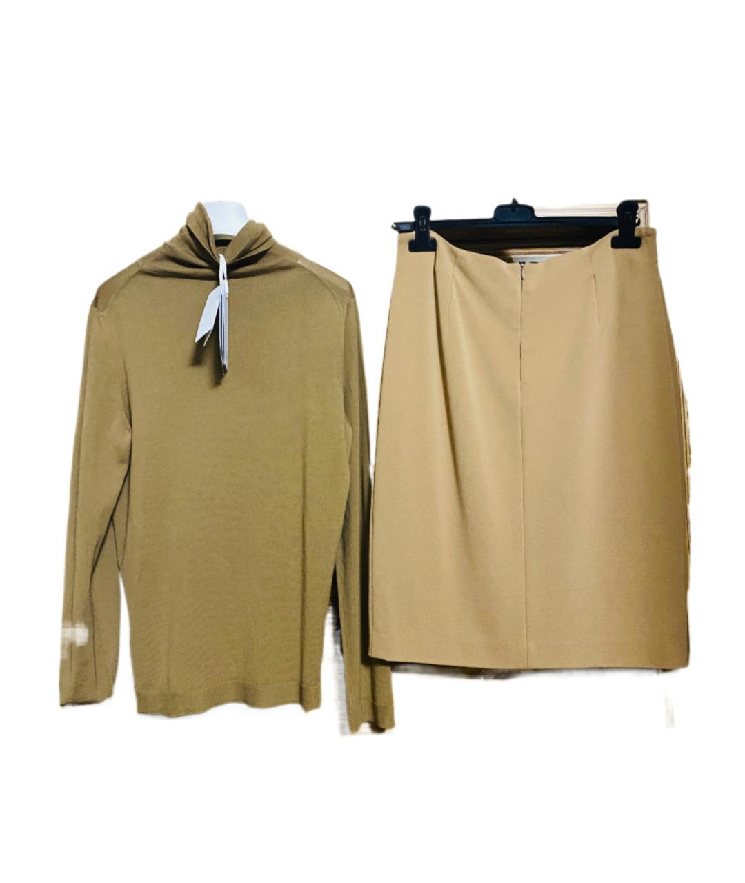 MAX MARA Бежевый шерстяной костюм с юбками, фото 2