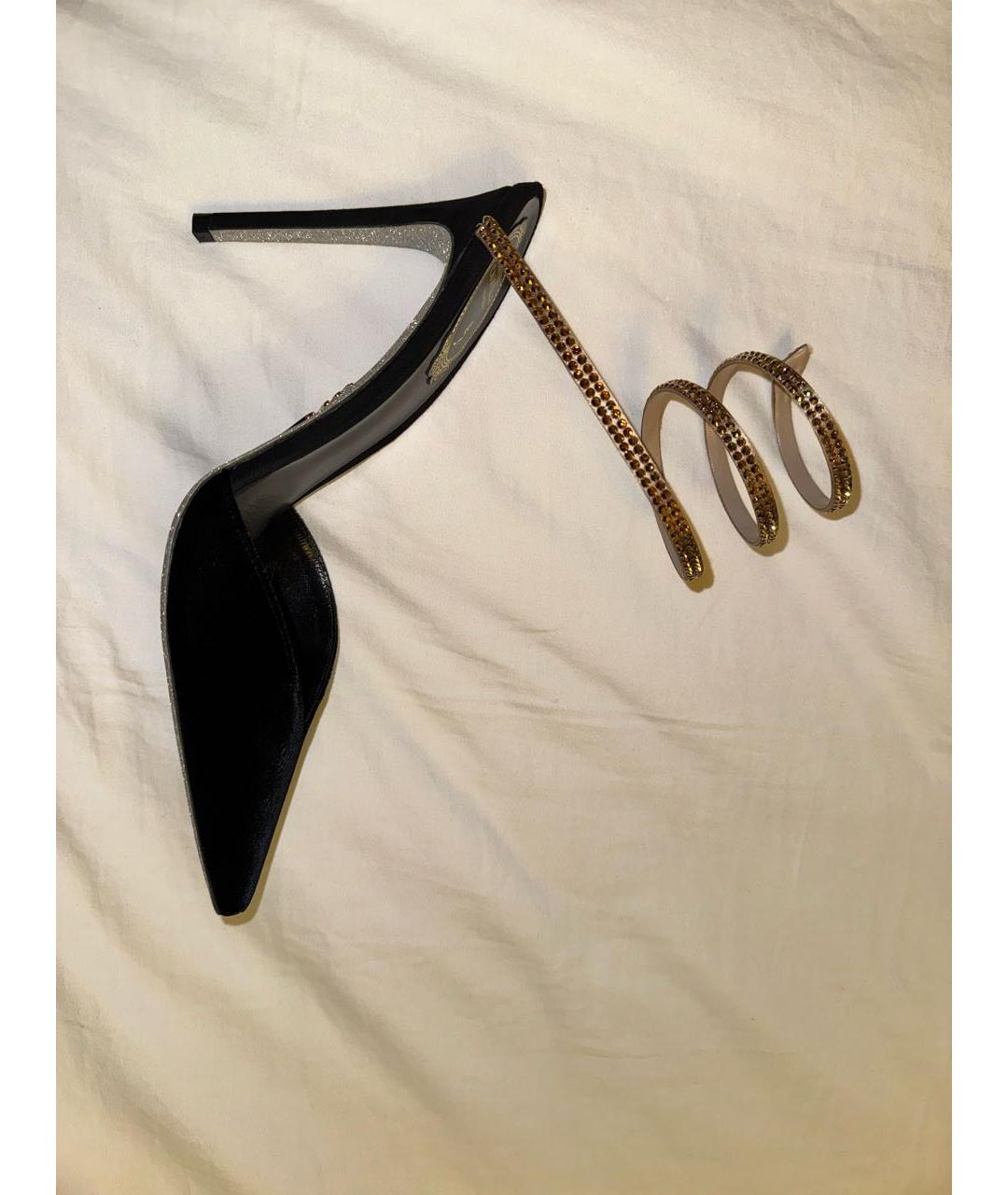 RENE CAOVILLA Черные бархатные туфли, фото 4