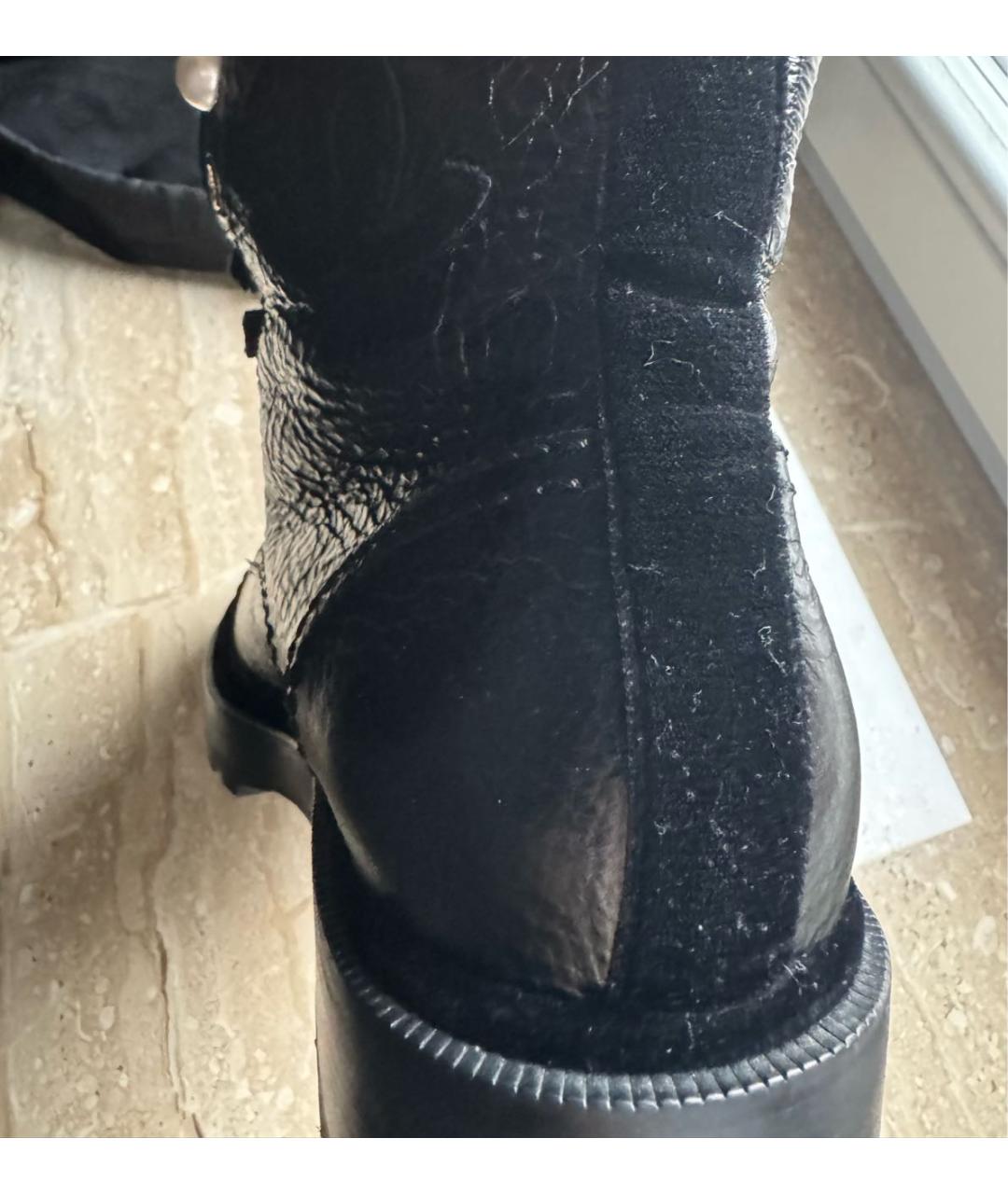 CHANEL Черные кожаные ботинки, фото 3