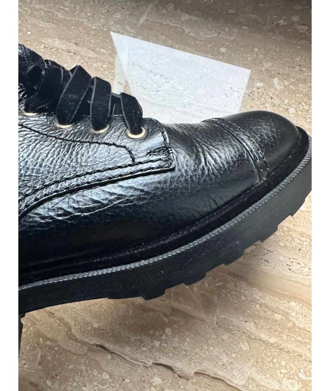 CHANEL Черные кожаные ботинки, фото 5