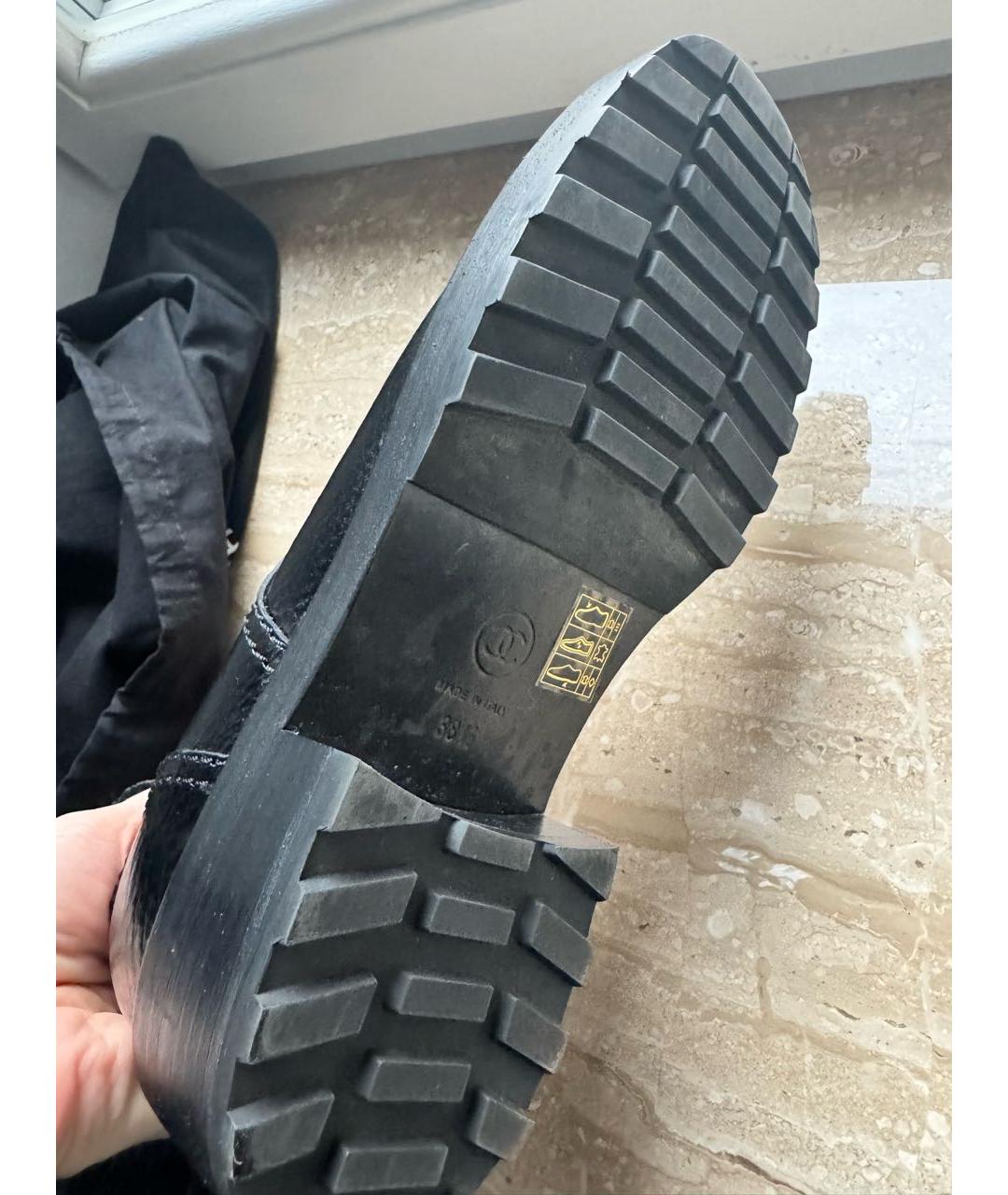 CHANEL Черные кожаные ботинки, фото 6