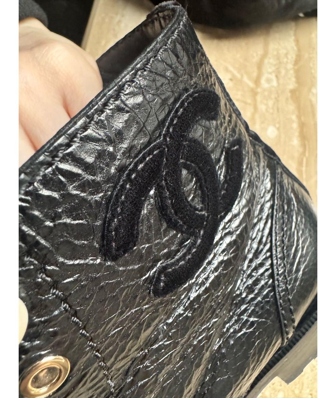 CHANEL Черные кожаные ботинки, фото 4