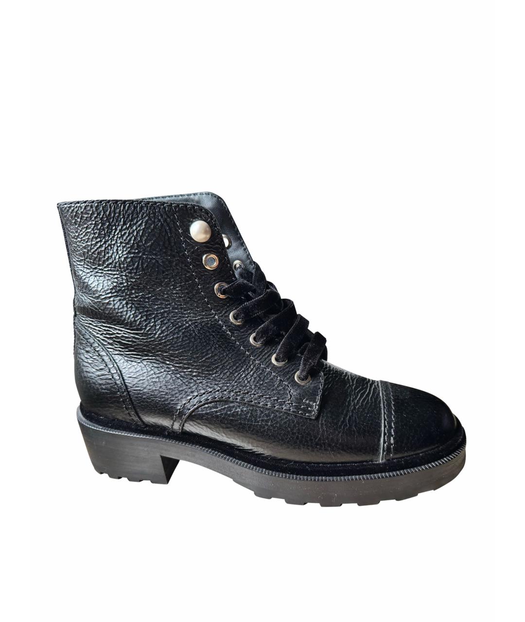 CHANEL Черные кожаные ботинки, фото 1