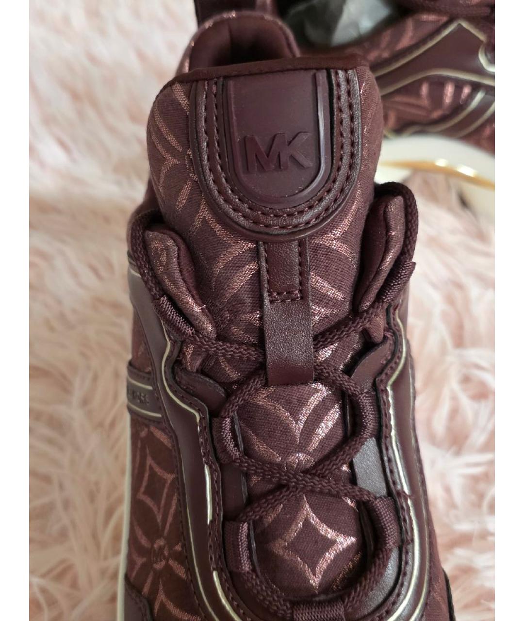 MICHAEL KORS Бордовые текстильные кроссовки, фото 6