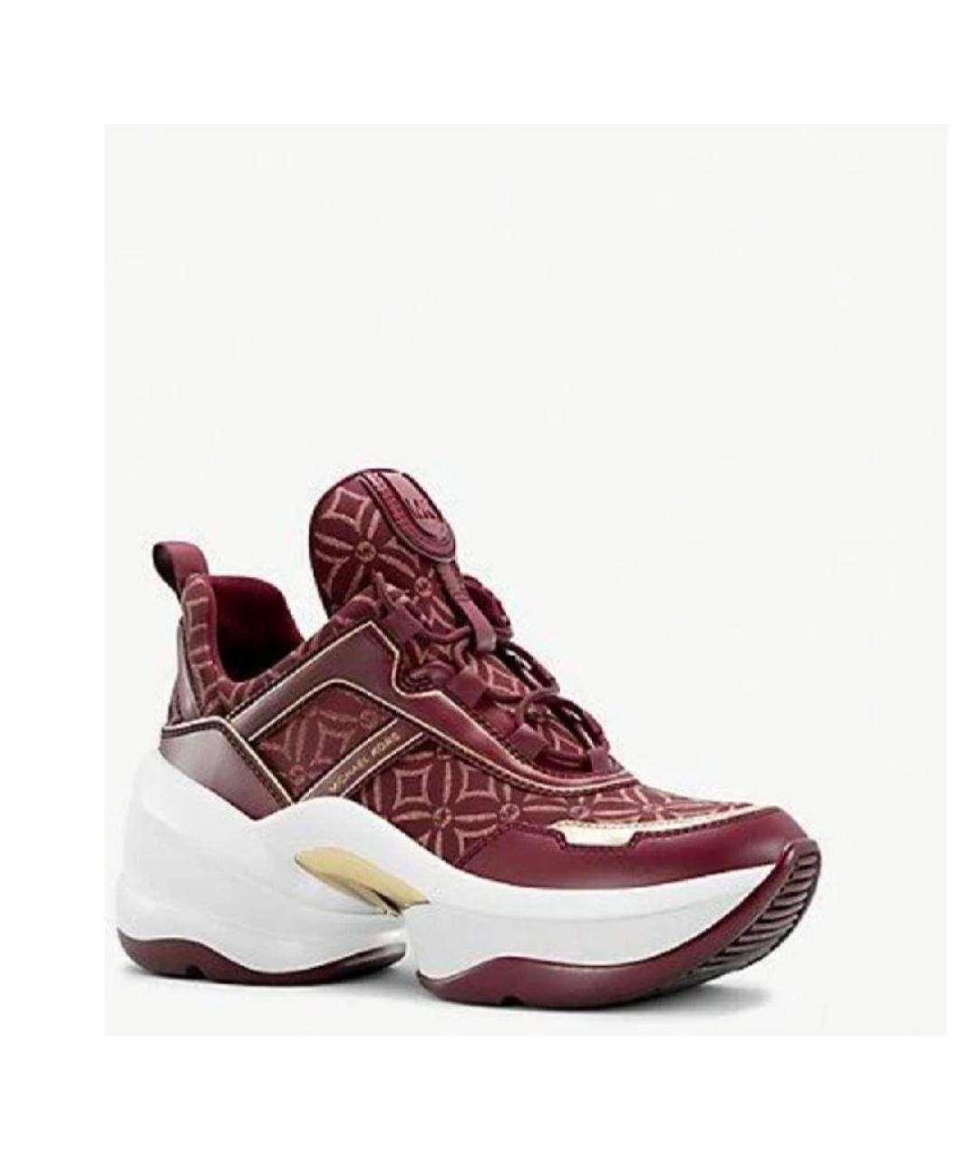 MICHAEL KORS Бордовые текстильные кроссовки, фото 8