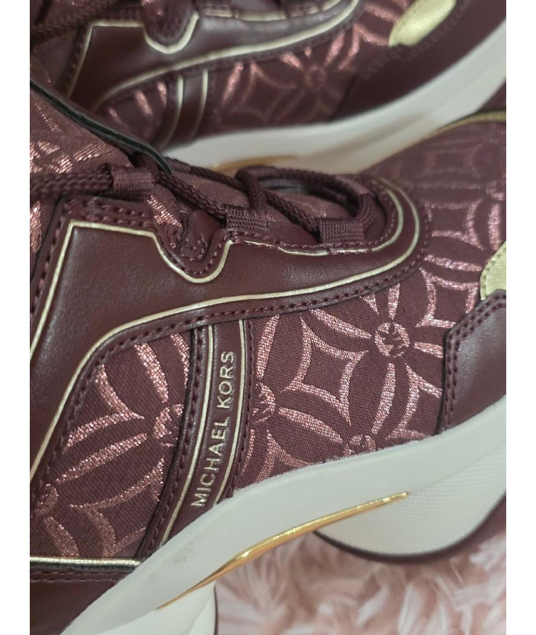 MICHAEL KORS Бордовые текстильные кроссовки, фото 5
