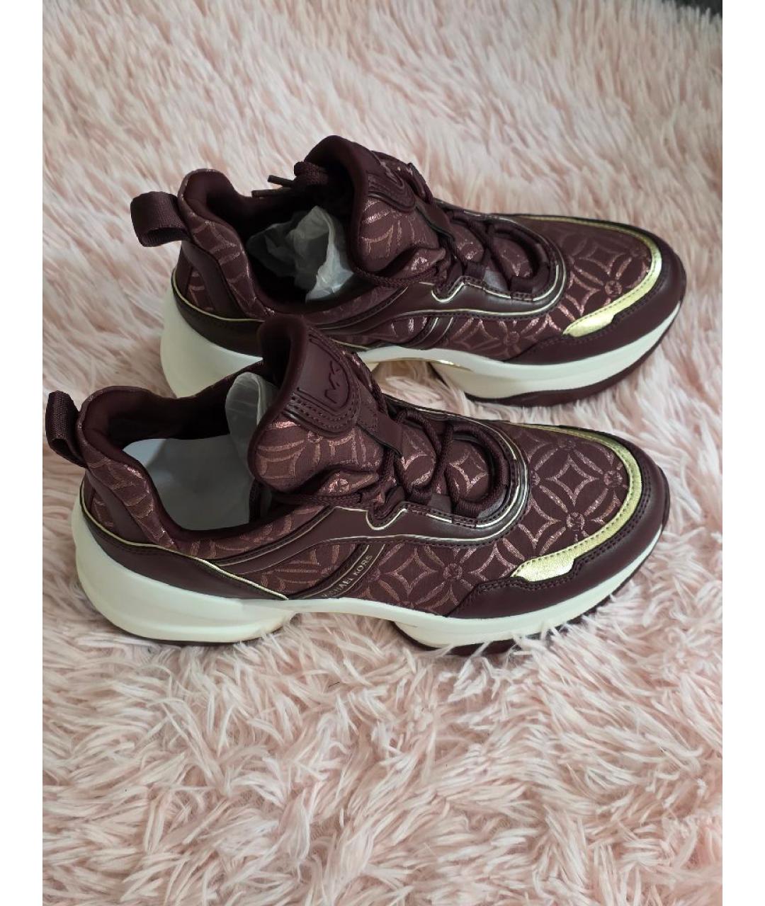 MICHAEL KORS Бордовые текстильные кроссовки, фото 4