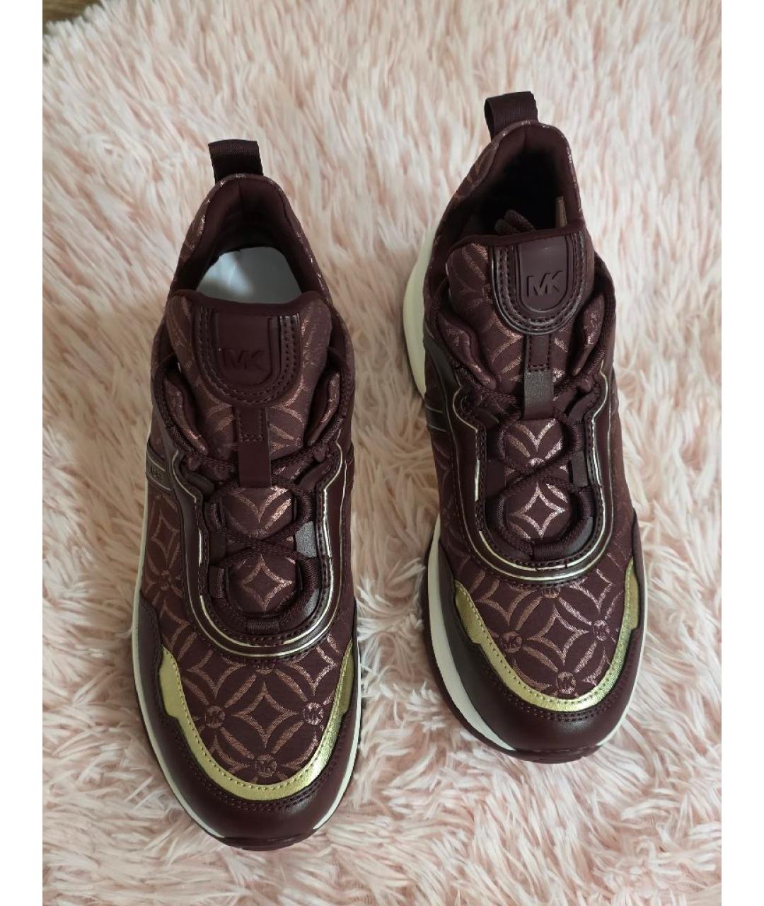 MICHAEL KORS Бордовые текстильные кроссовки, фото 3
