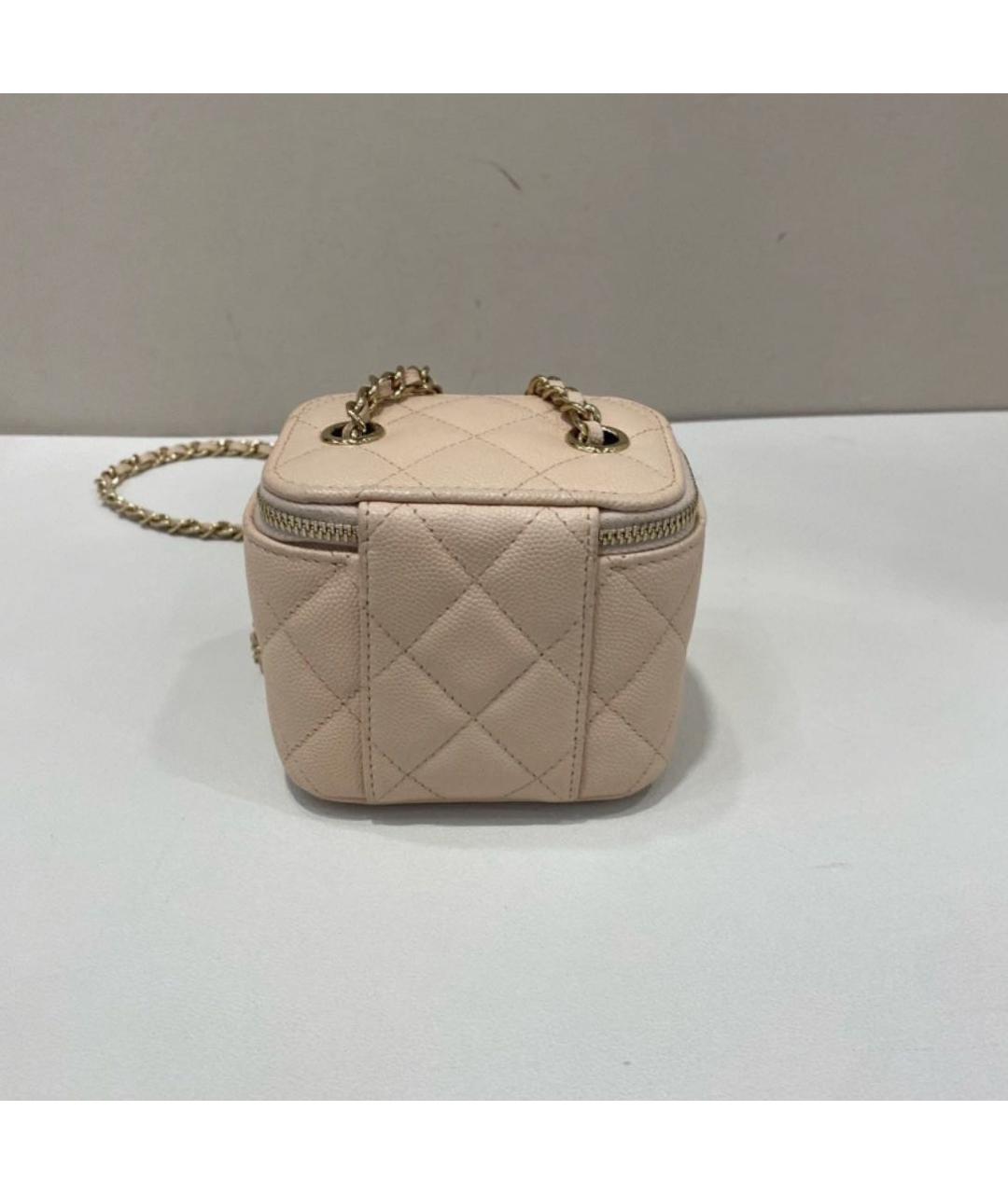 CHANEL Бежевая кожаная сумка через плечо, фото 3