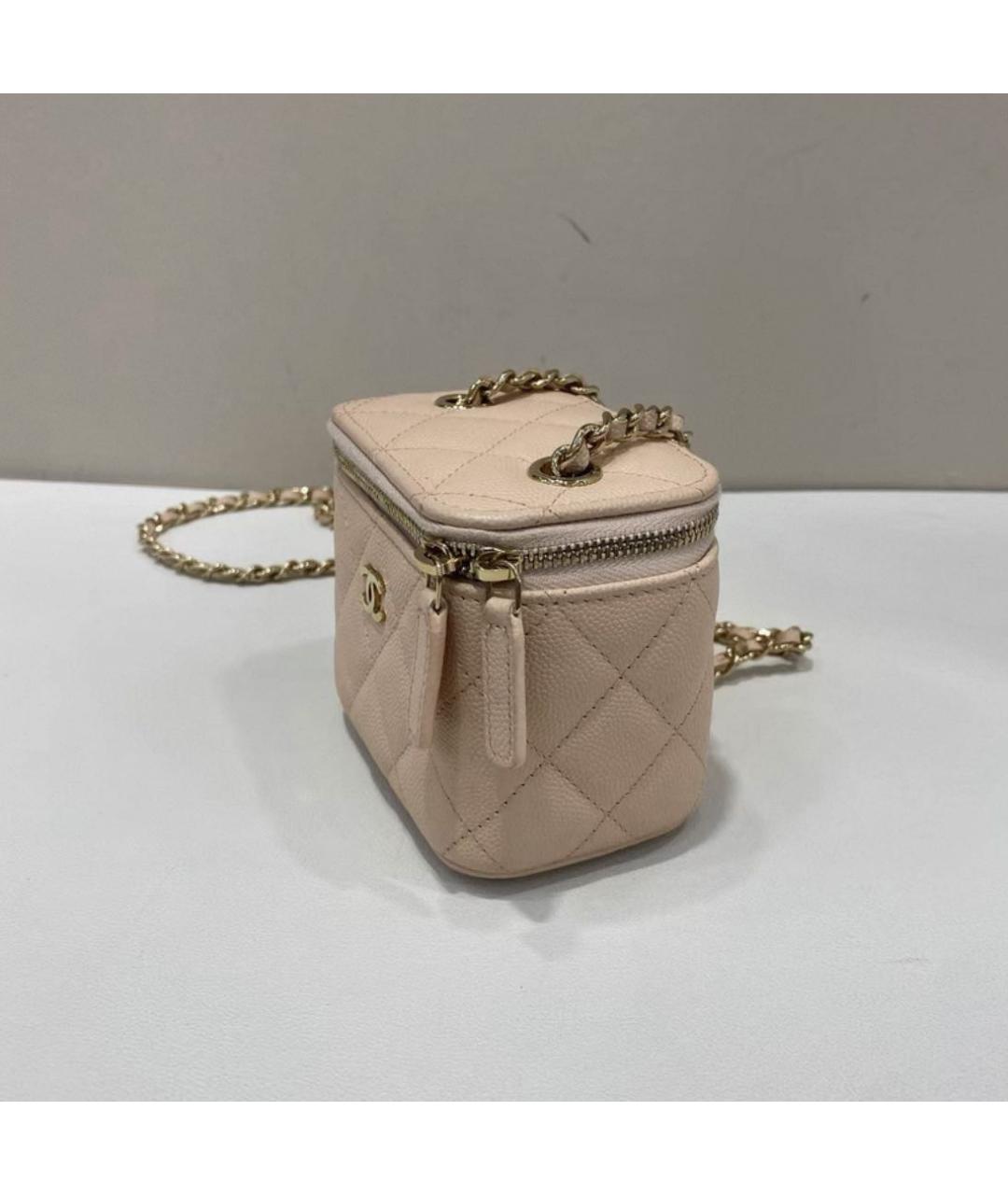 CHANEL Бежевая кожаная сумка через плечо, фото 4