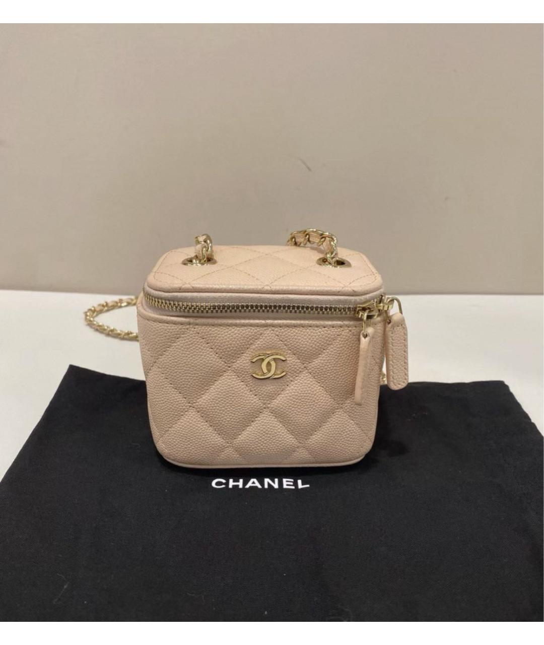 CHANEL Бежевая кожаная сумка через плечо, фото 2
