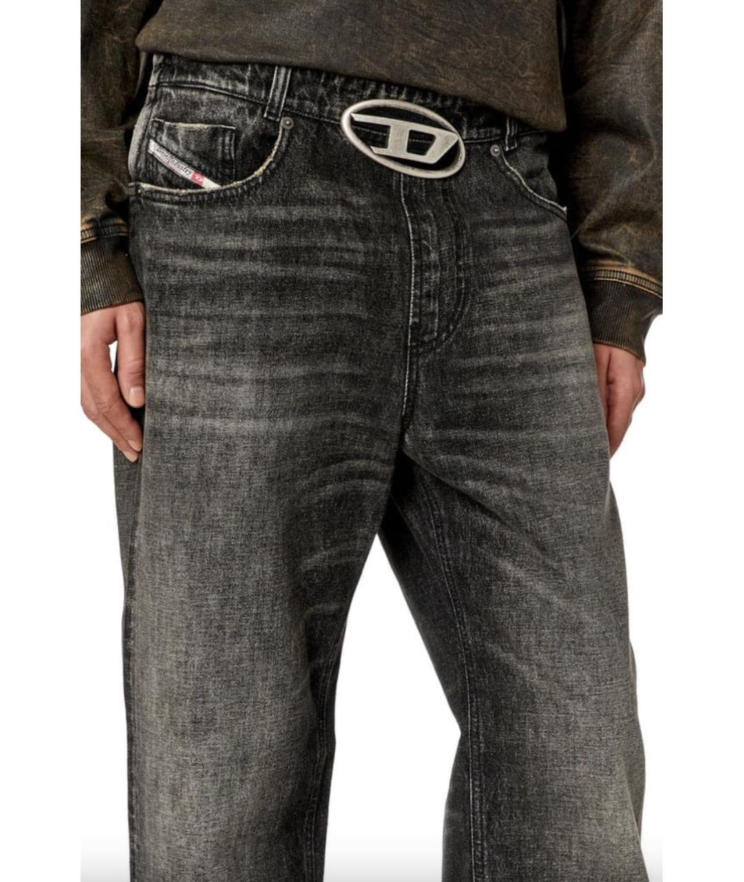 DIESEL Черные хлопковые прямые джинсы, фото 4