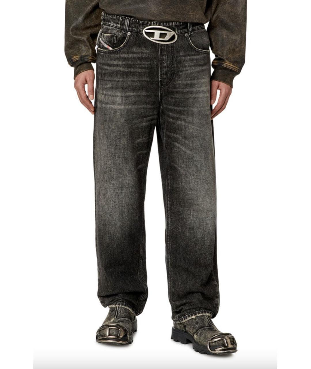 DIESEL Черные хлопковые прямые джинсы, фото 2