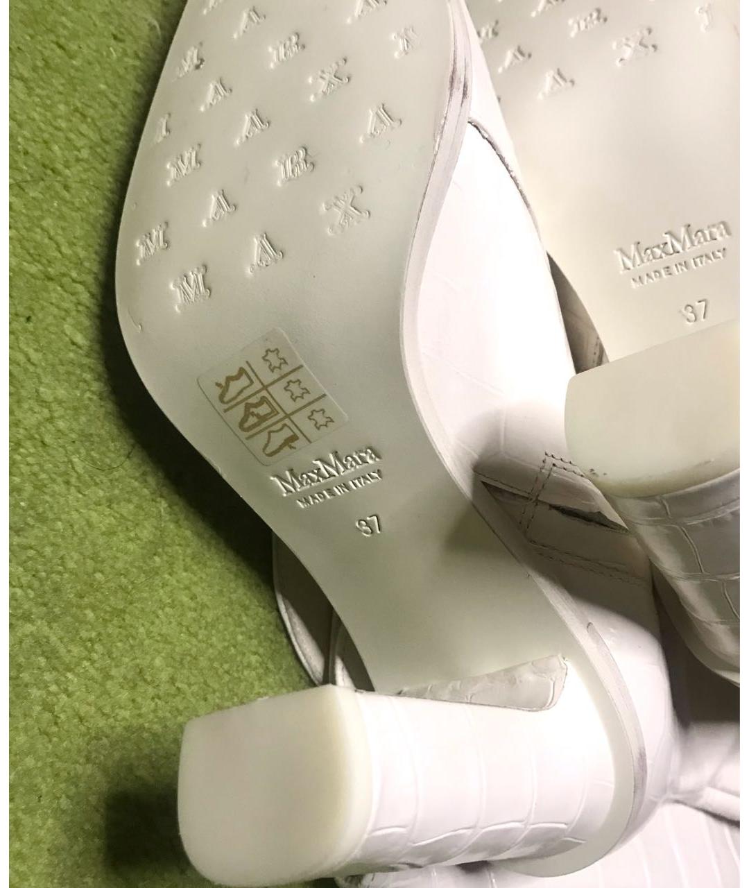 MAX MARA Белые кожаные сапоги, фото 7