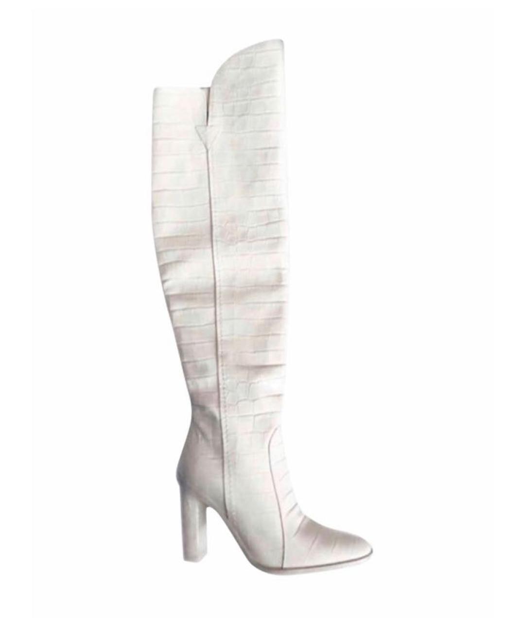 MAX MARA Белые кожаные сапоги, фото 1
