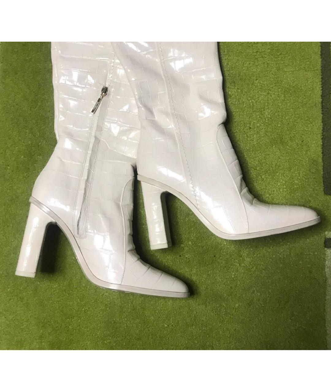 MAX MARA Белые кожаные сапоги, фото 6