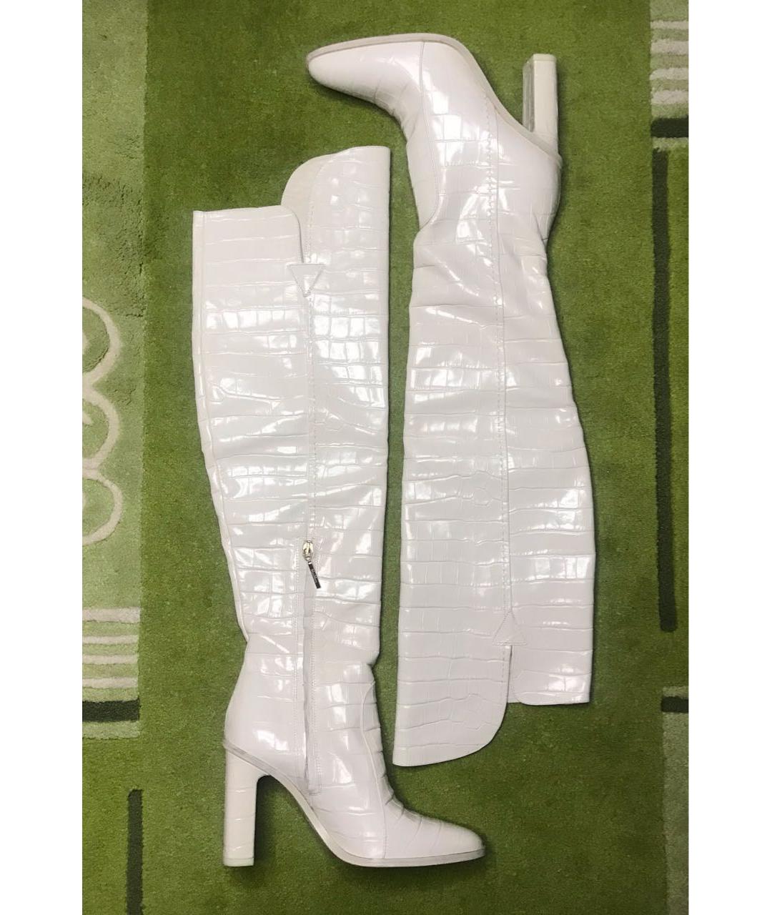MAX MARA Белые кожаные сапоги, фото 4