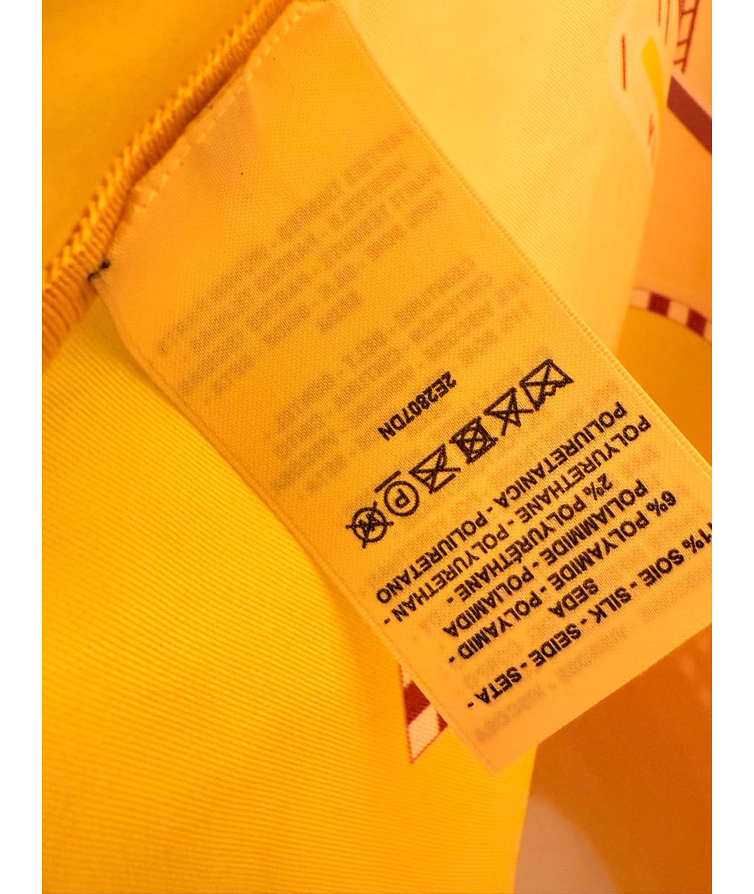 HERMES Желтая шелковая блузы, фото 7