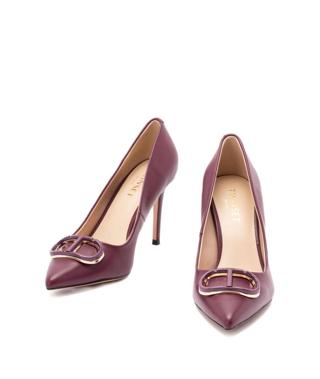 TWIN-SET Бордовые кожаные туфли, фото 2