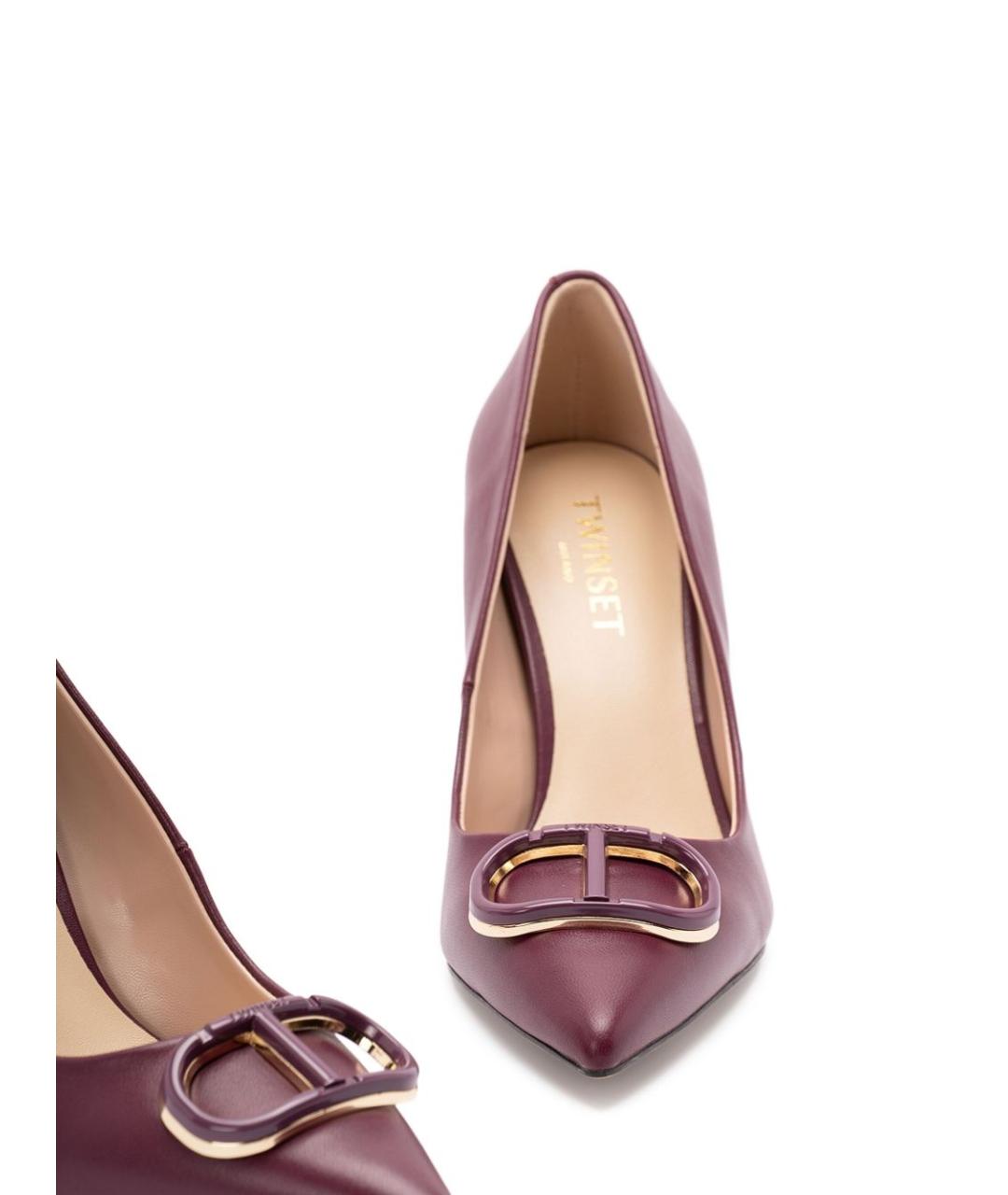 TWIN-SET Бордовые кожаные туфли, фото 5