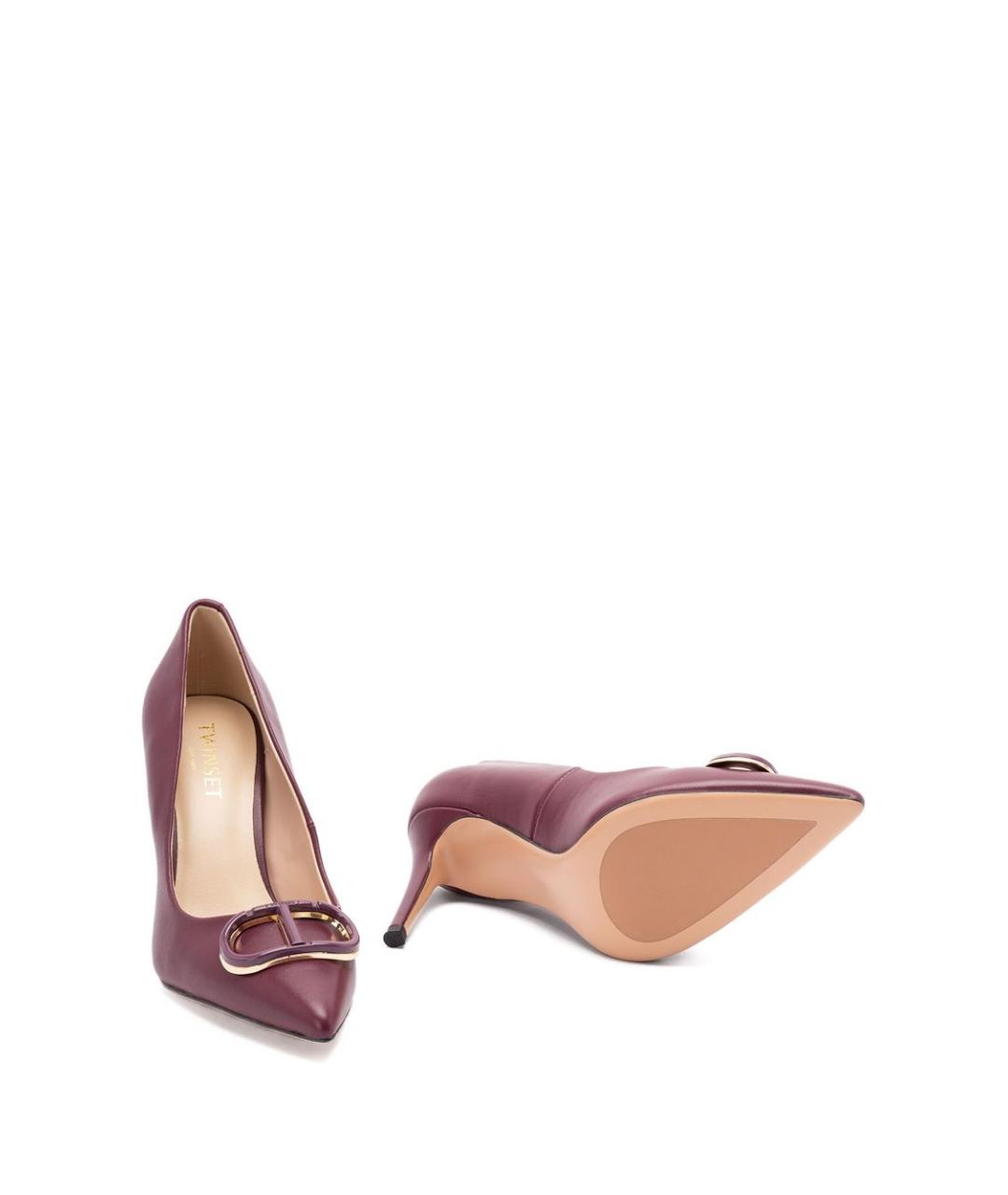 TWIN-SET Бордовые кожаные туфли, фото 3