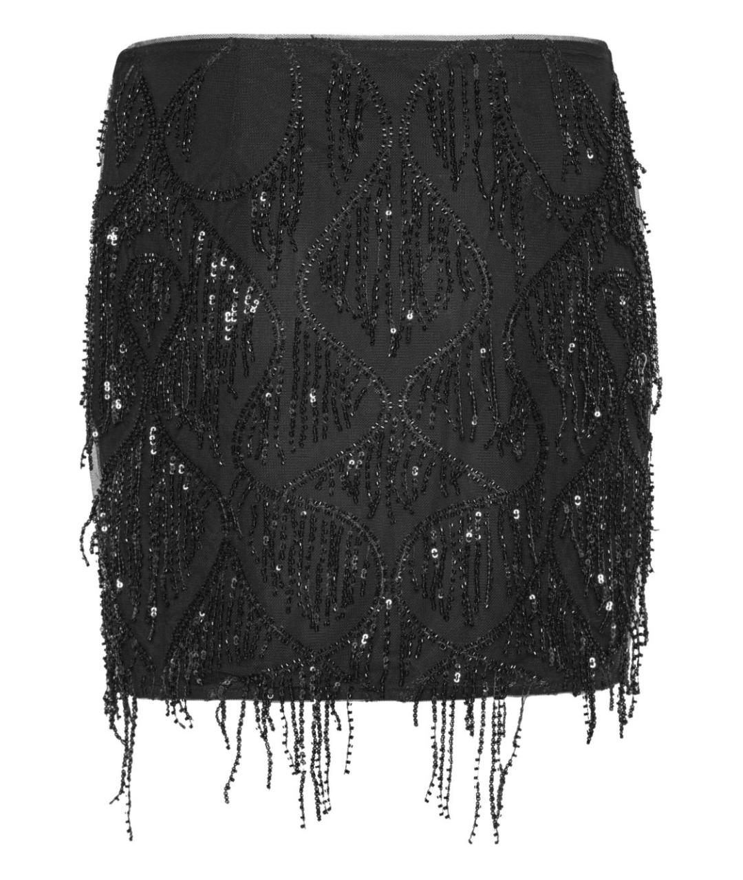 ROTATE Черная полиэстеровая юбка мини, фото 3