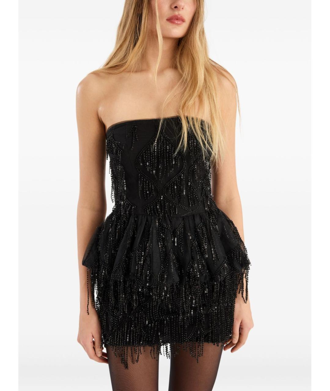 ROTATE Черная полиэстеровая юбка мини, фото 4