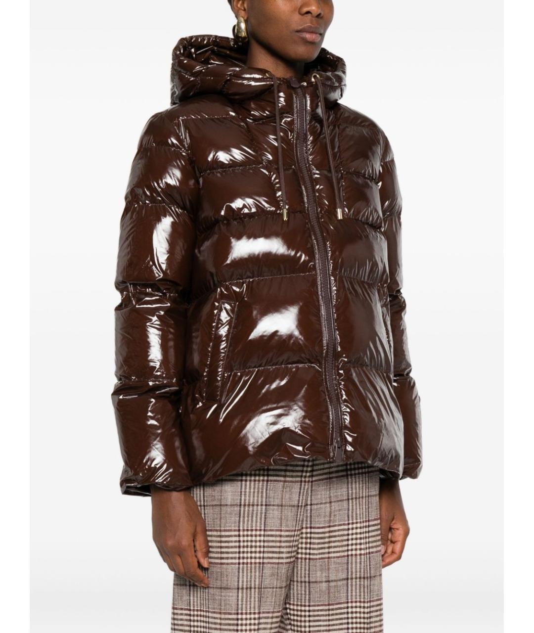 PINKO Коричневая полиамидовая куртка, фото 3