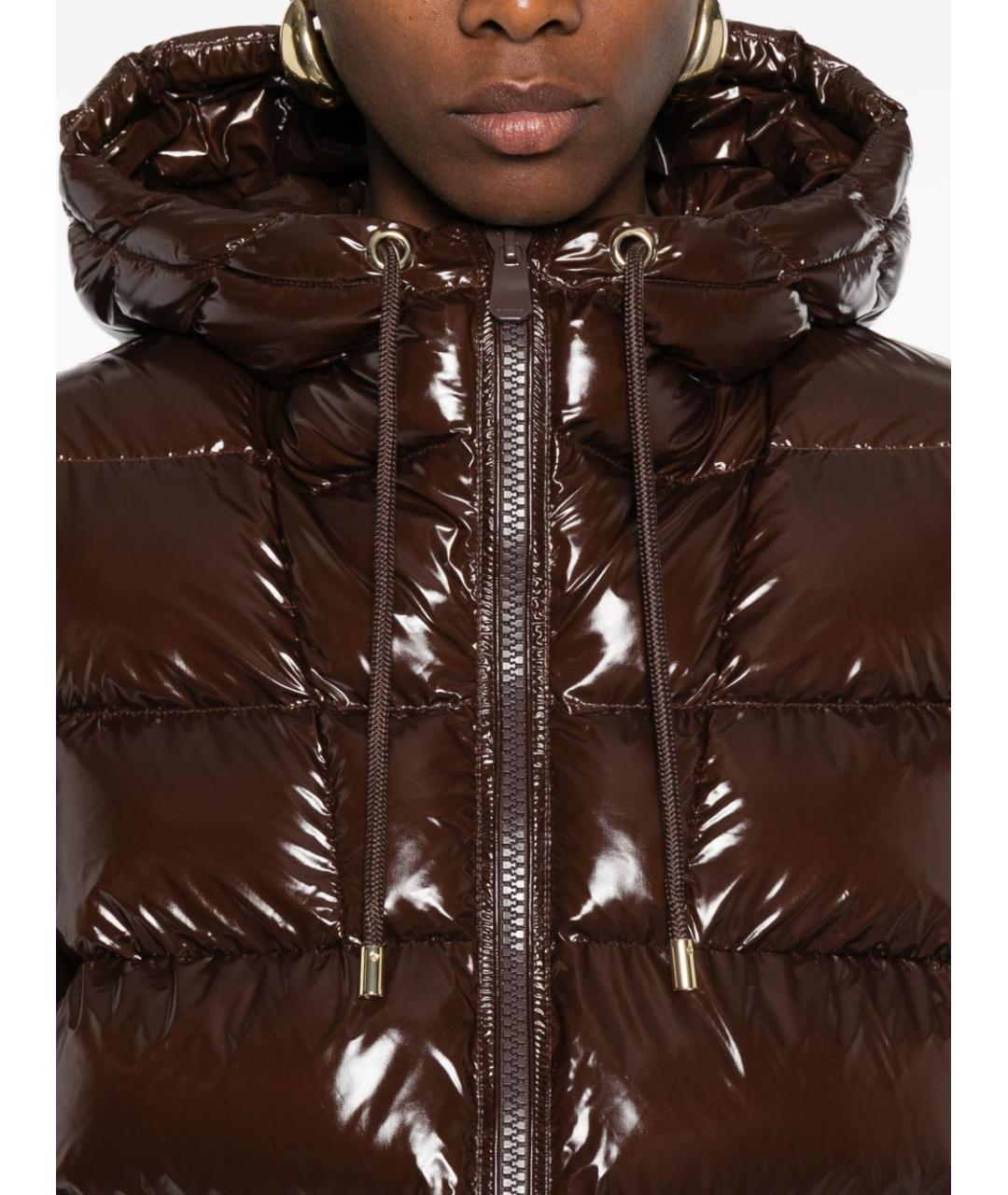 PINKO Коричневая полиамидовая куртка, фото 5