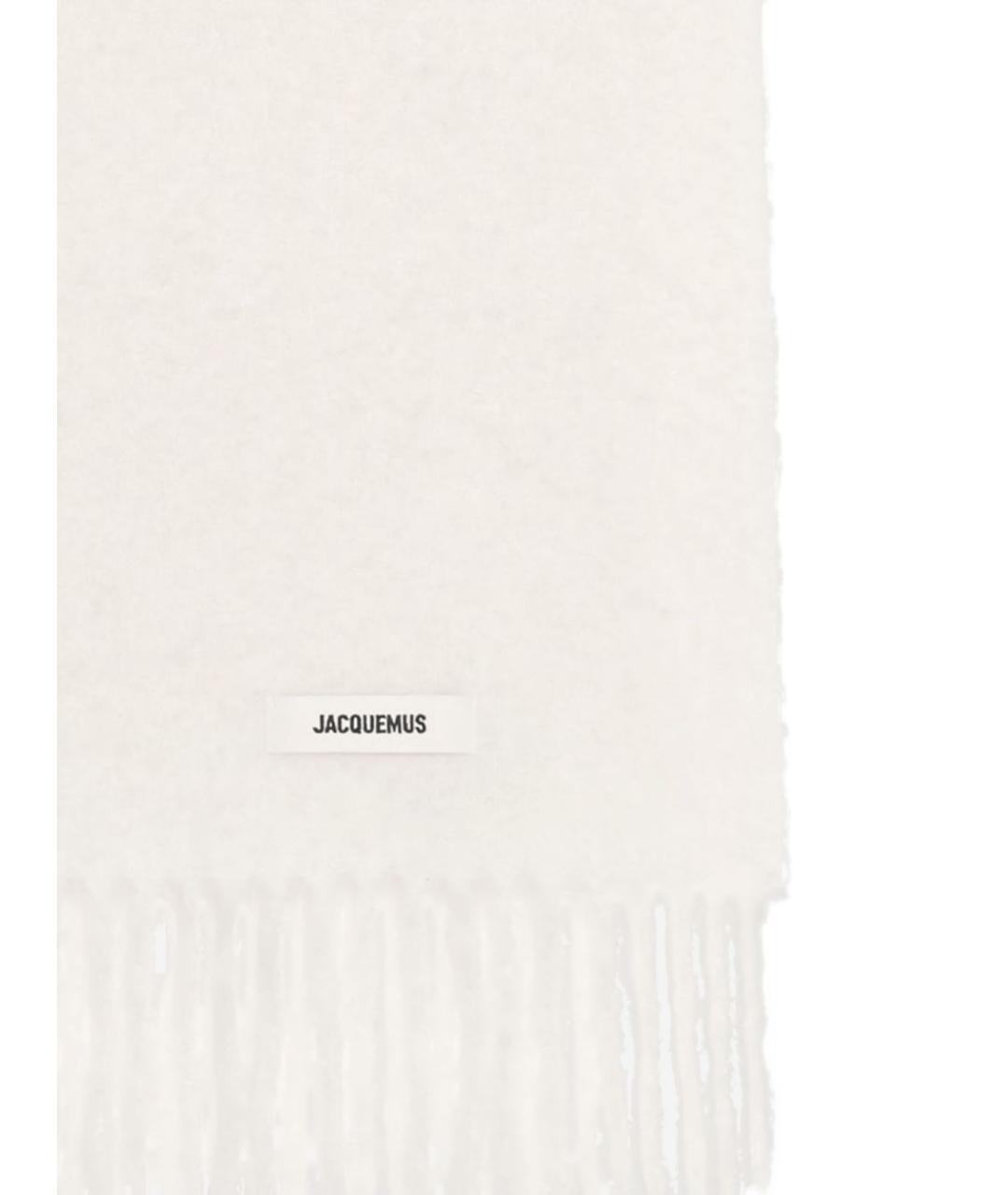 JACQUEMUS Белый шерстяной шарф, фото 2