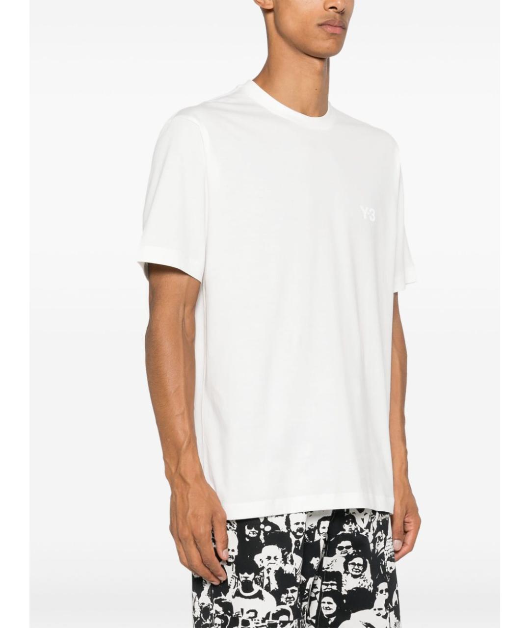 Y-3 Белая хлопковая футболка, фото 2