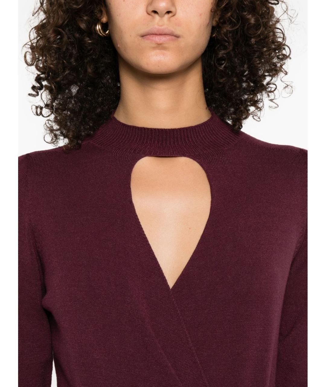 TWIN-SET Бордовый вискозный джемпер / свитер, фото 4