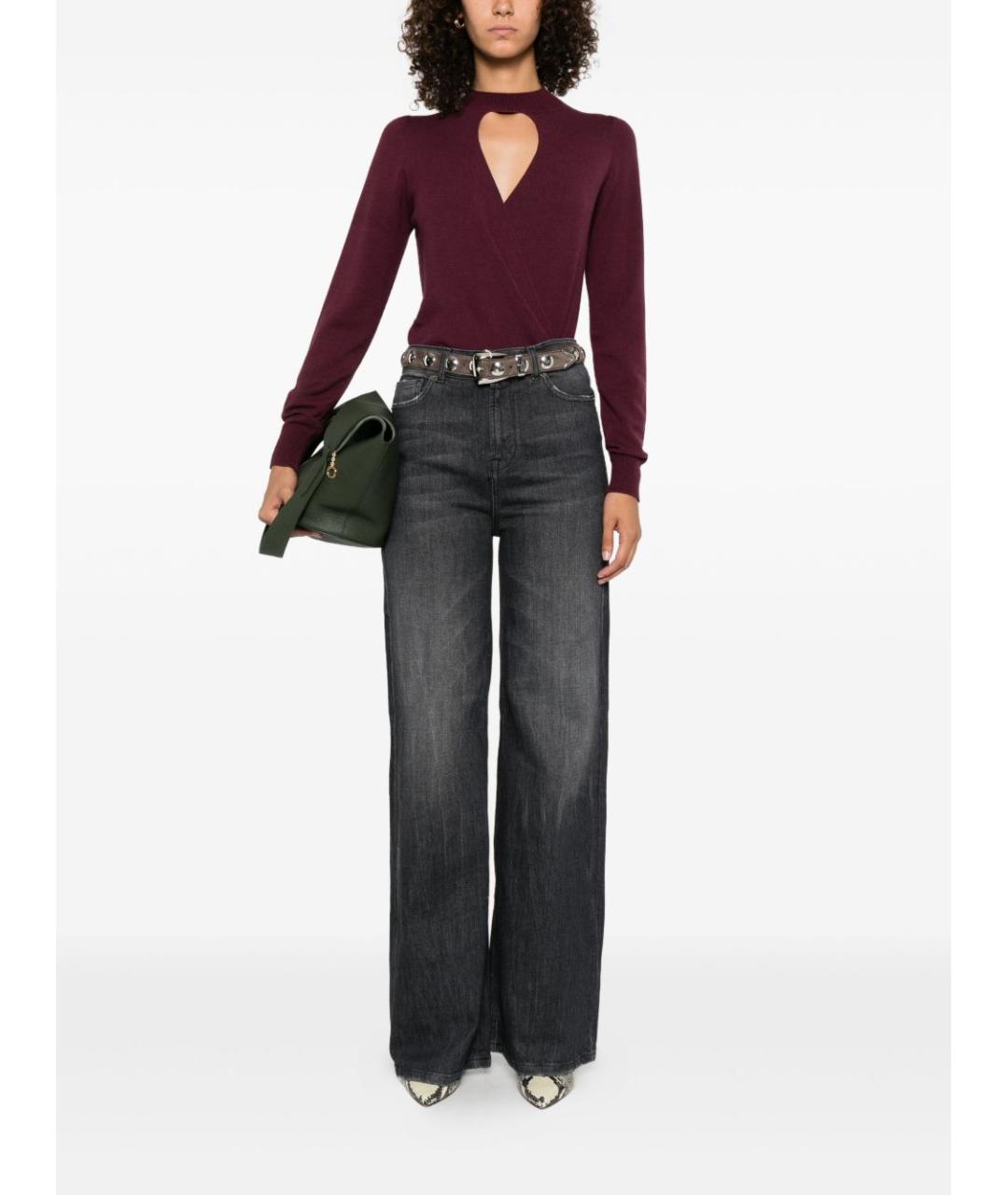 TWIN-SET Бордовый вискозный джемпер / свитер, фото 2