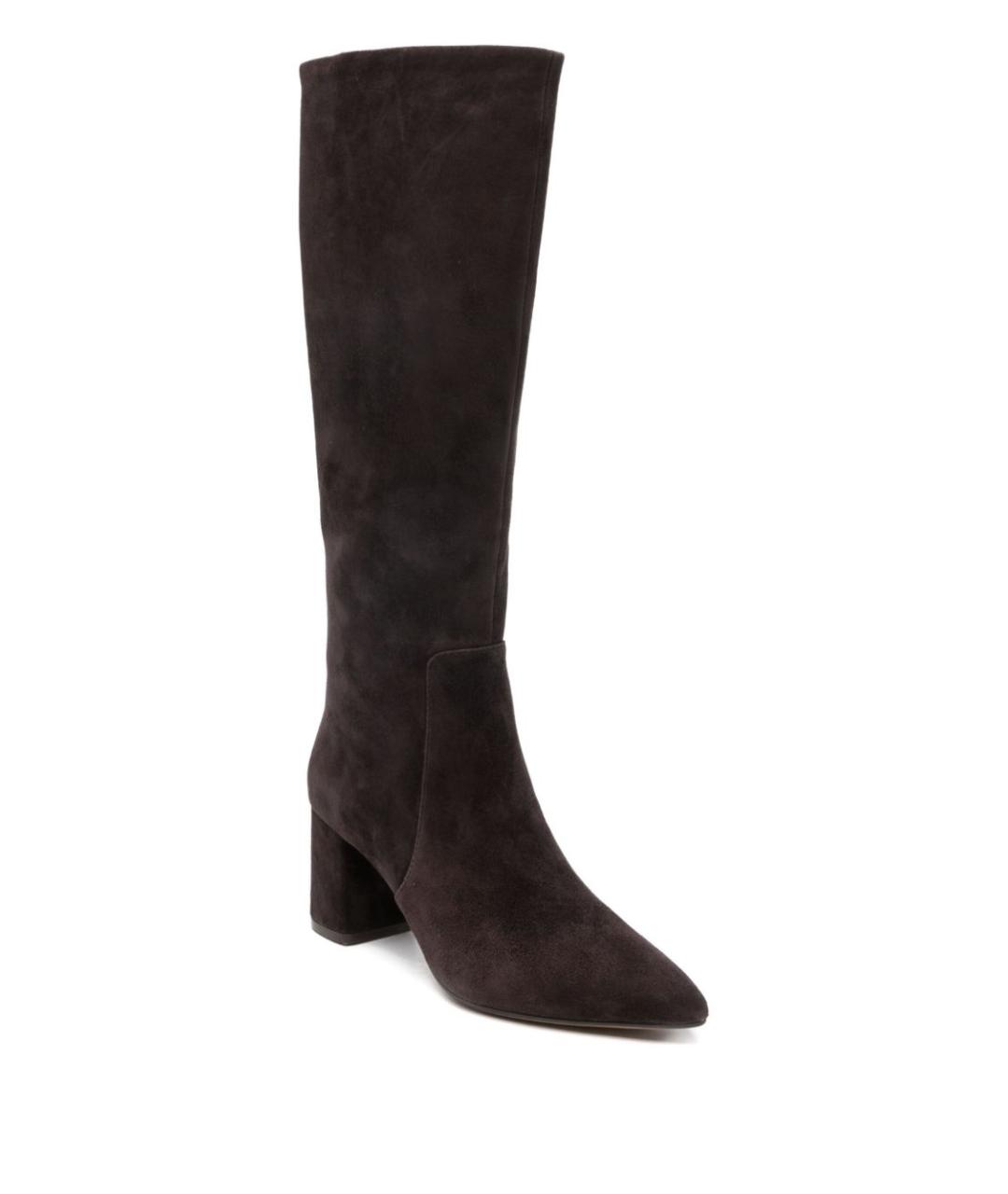 TWIN-SET Коричневые кожаные ботфорты, фото 3