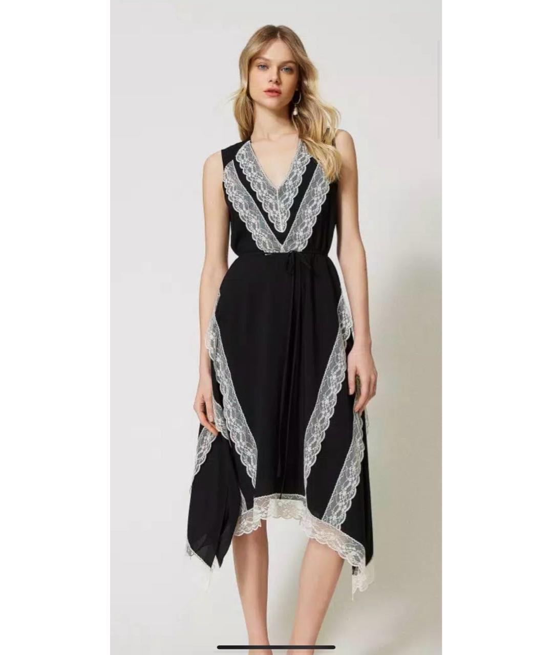 TWIN-SET Черное полиэстеровое вечернее платье, фото 2