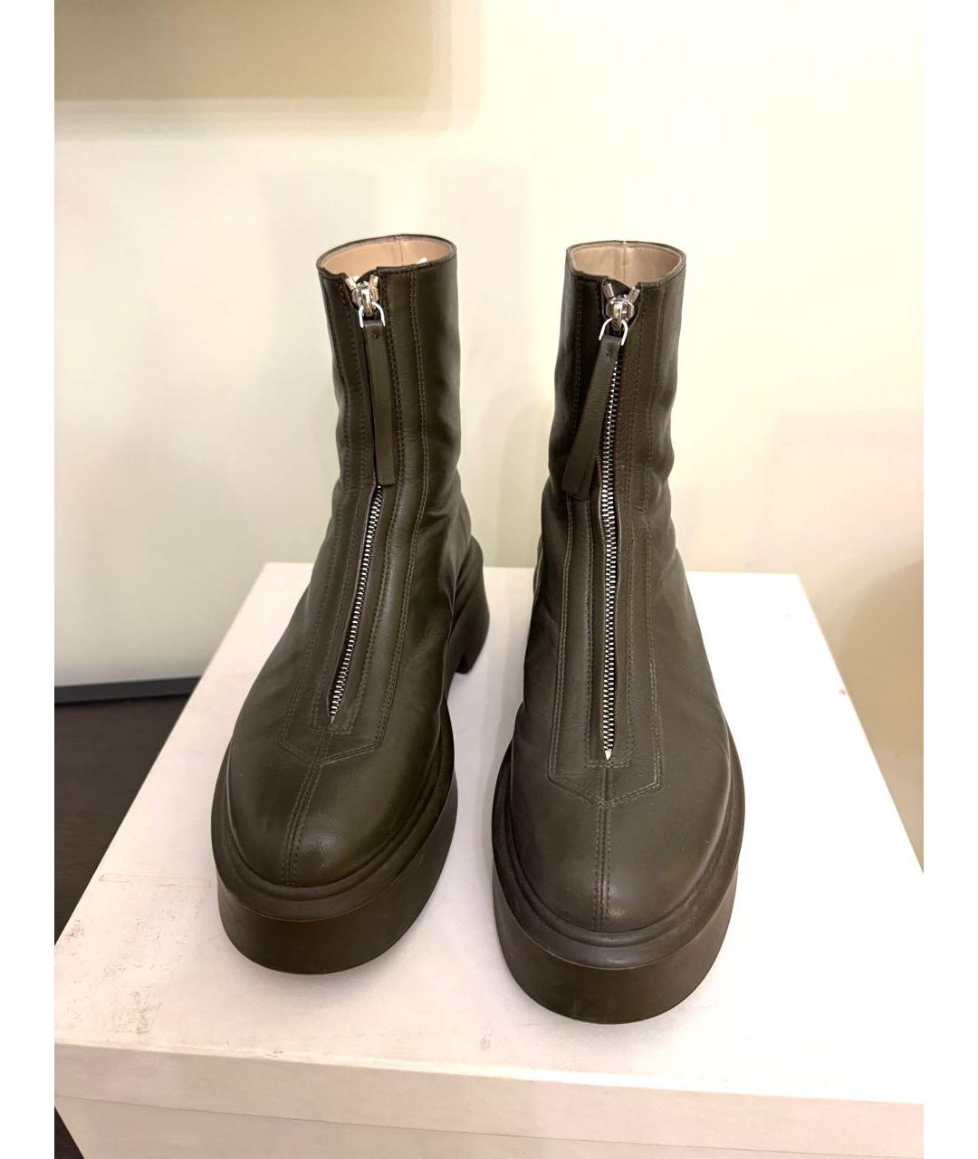 THE ROW Хаки кожаные ботинки, фото 2