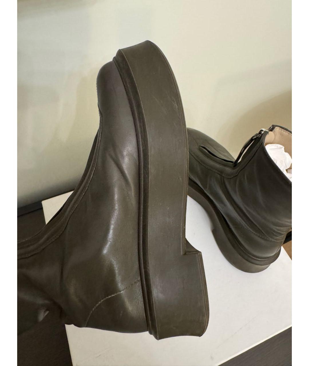 THE ROW Хаки кожаные ботинки, фото 4