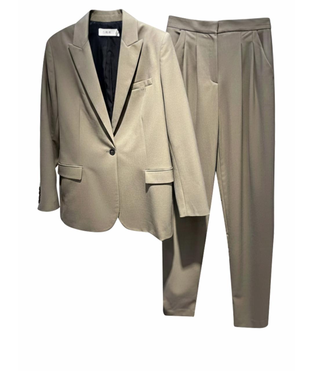 IRO Бежевый шерстяной костюм с брюками, фото 1