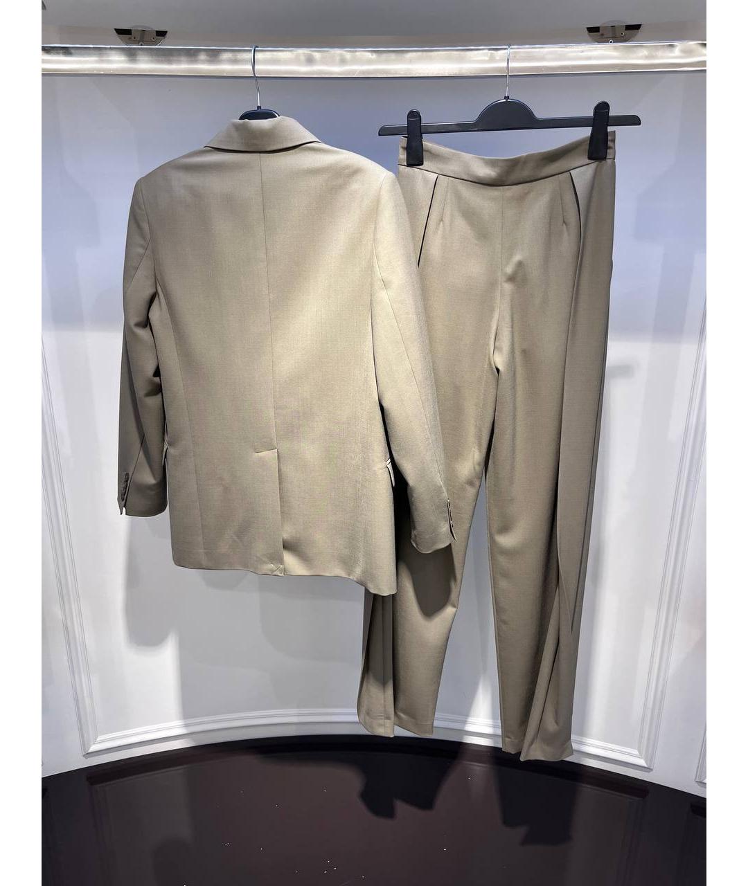 IRO Бежевый шерстяной костюм с брюками, фото 3