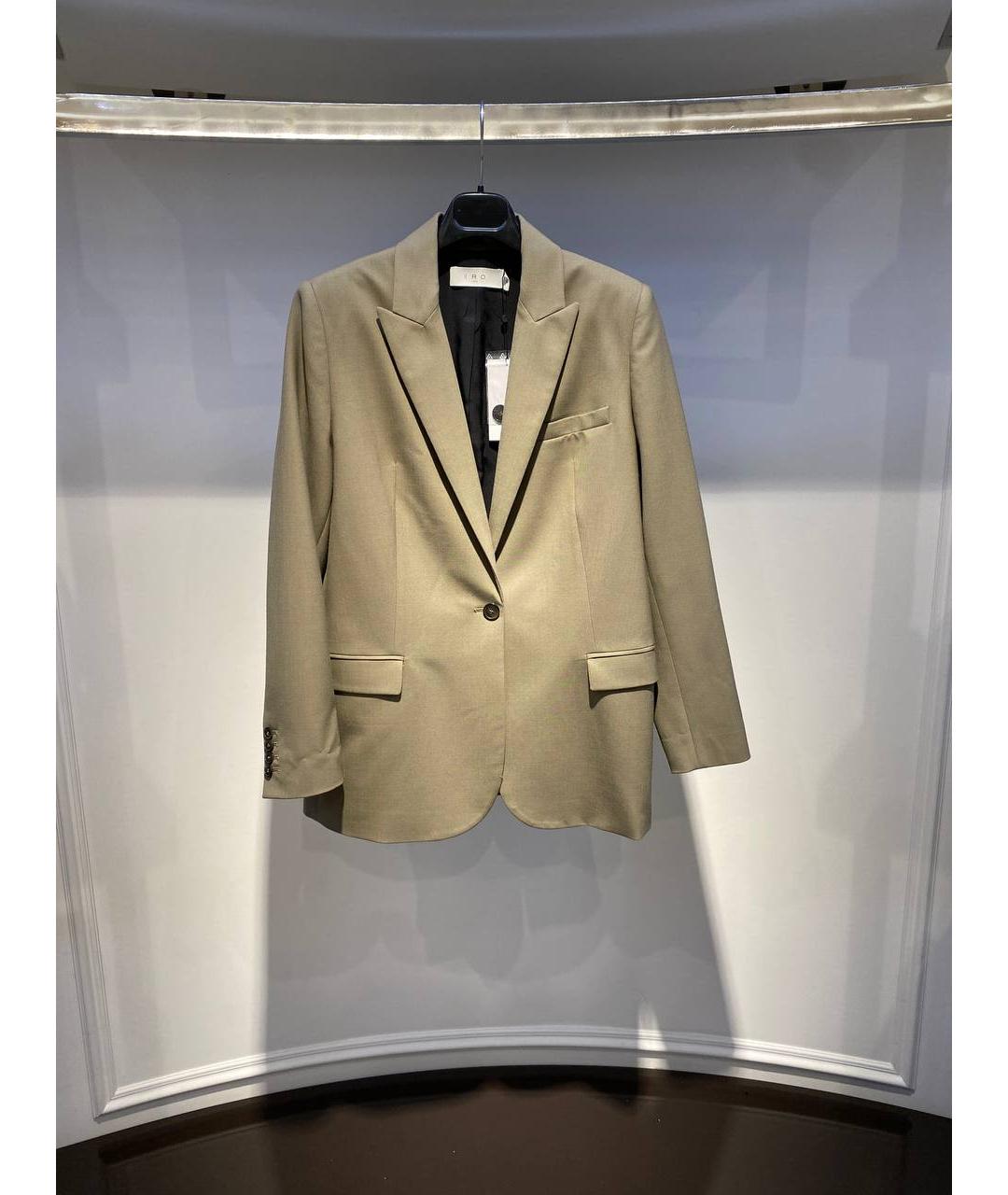 IRO Бежевый шерстяной костюм с брюками, фото 4