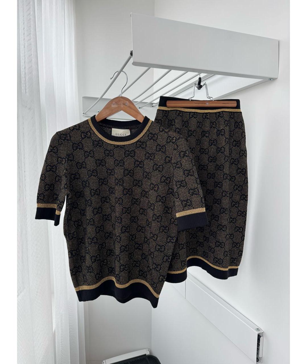 GUCCI Черный шерстяной костюм с юбками, фото 5