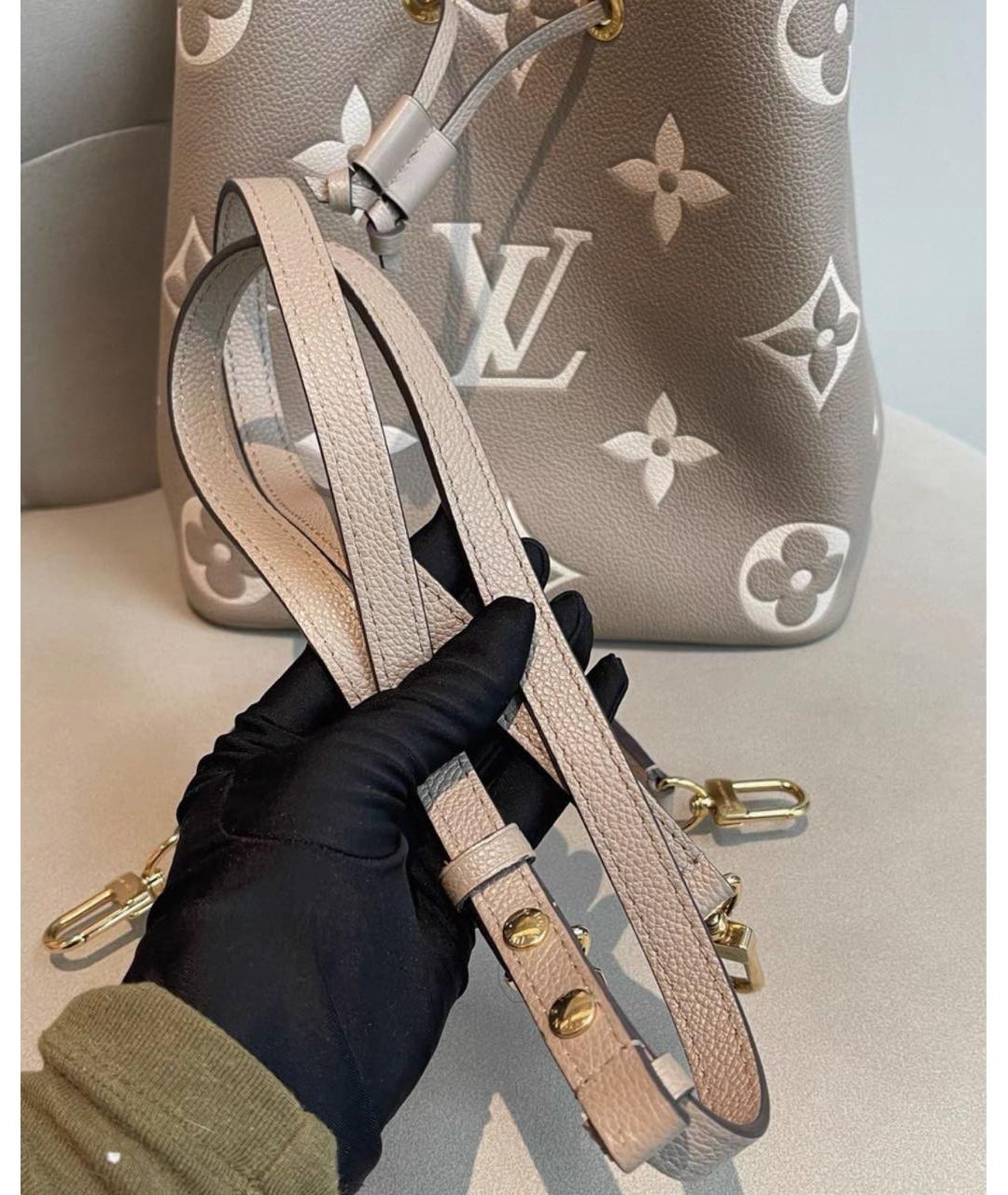 LOUIS VUITTON Бежевая кожаная сумка через плечо, фото 4