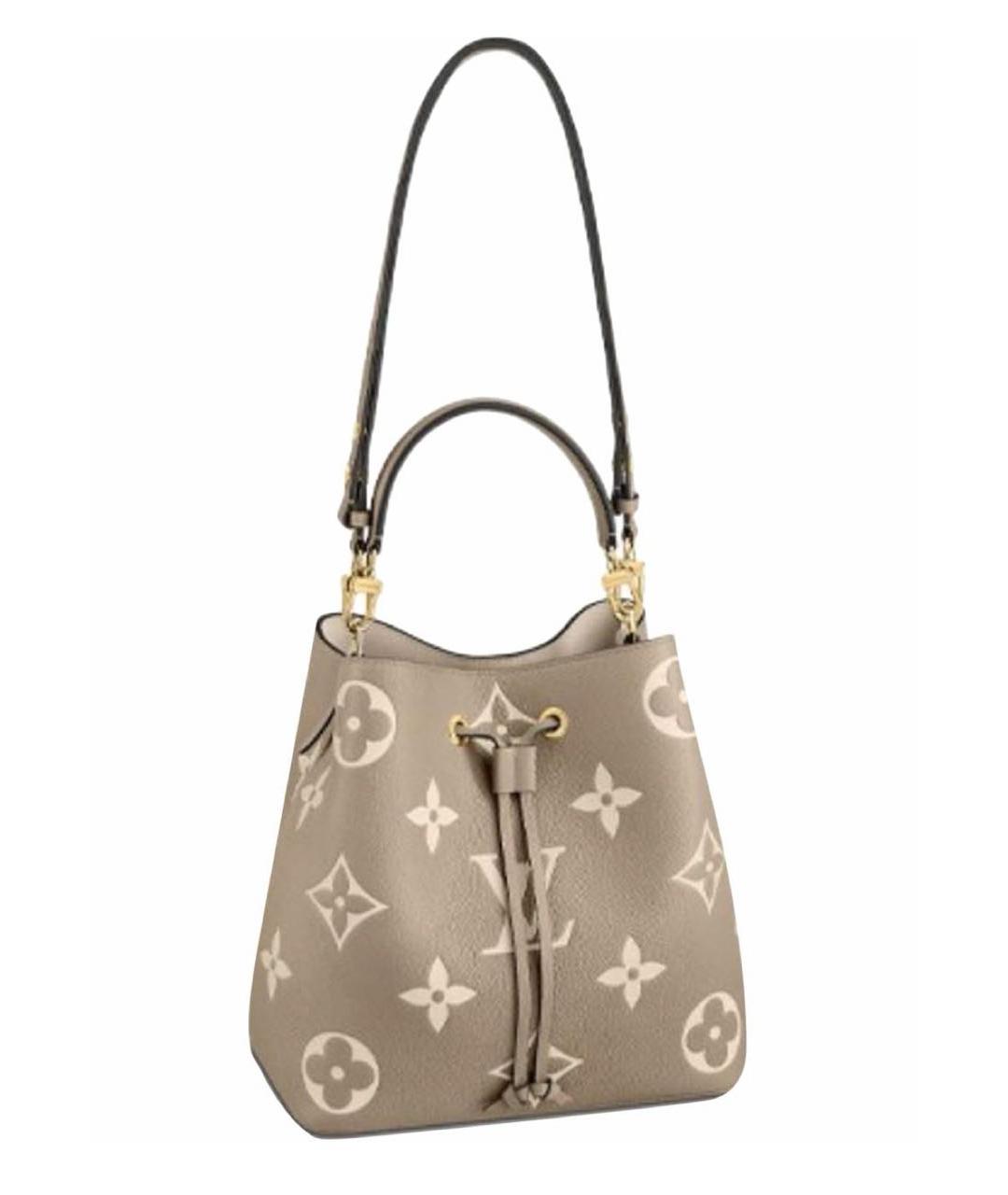 LOUIS VUITTON Бежевая кожаная сумка через плечо, фото 5