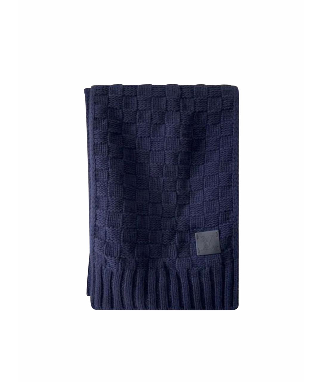 LOUIS VUITTON Темно-синий кашемировый шарф, фото 1