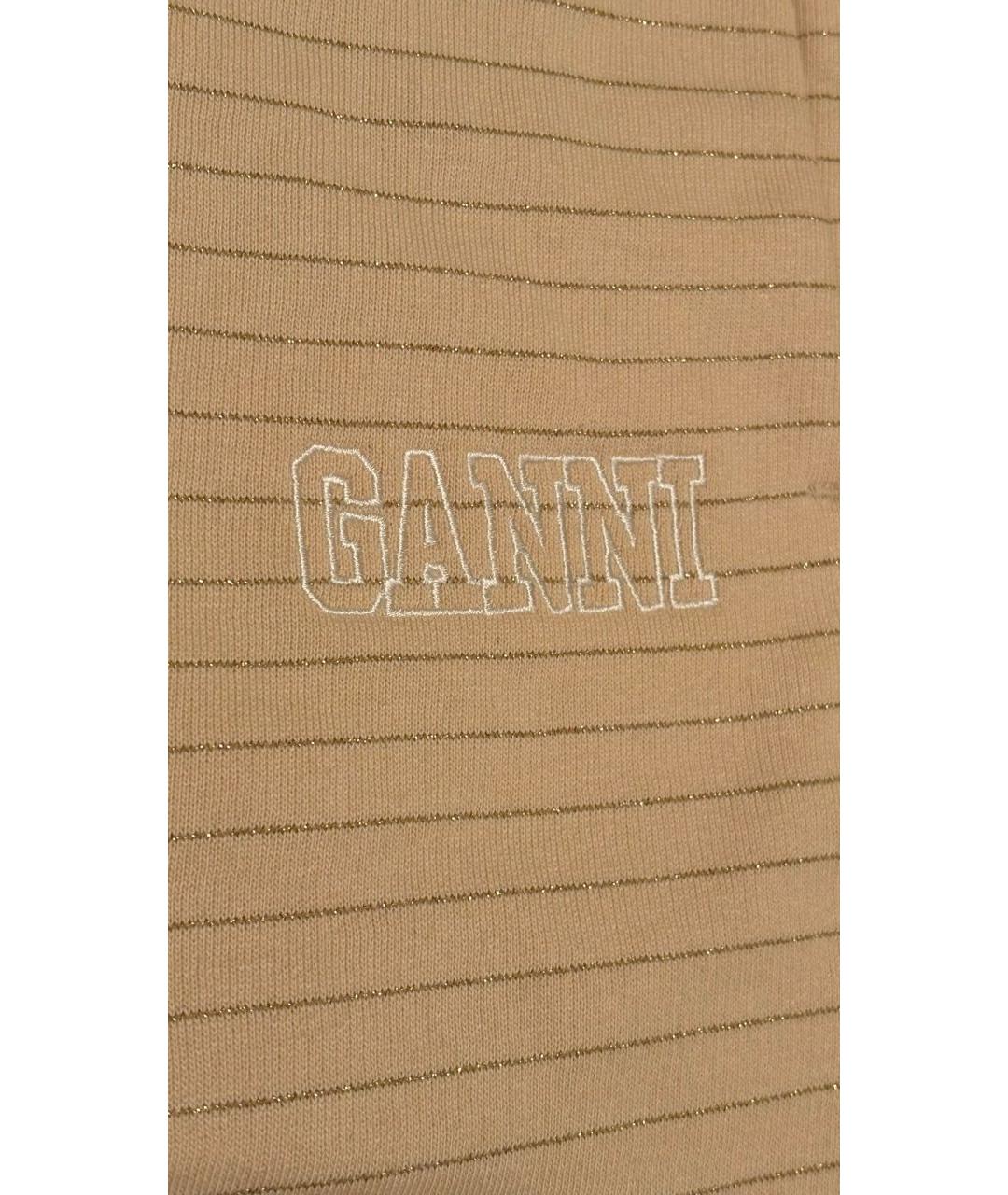GANNI Бежевые хлопковые шорты, фото 3