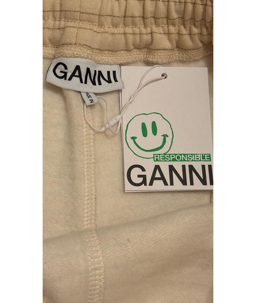 GANNI Бежевые хлопковые шорты, фото 4